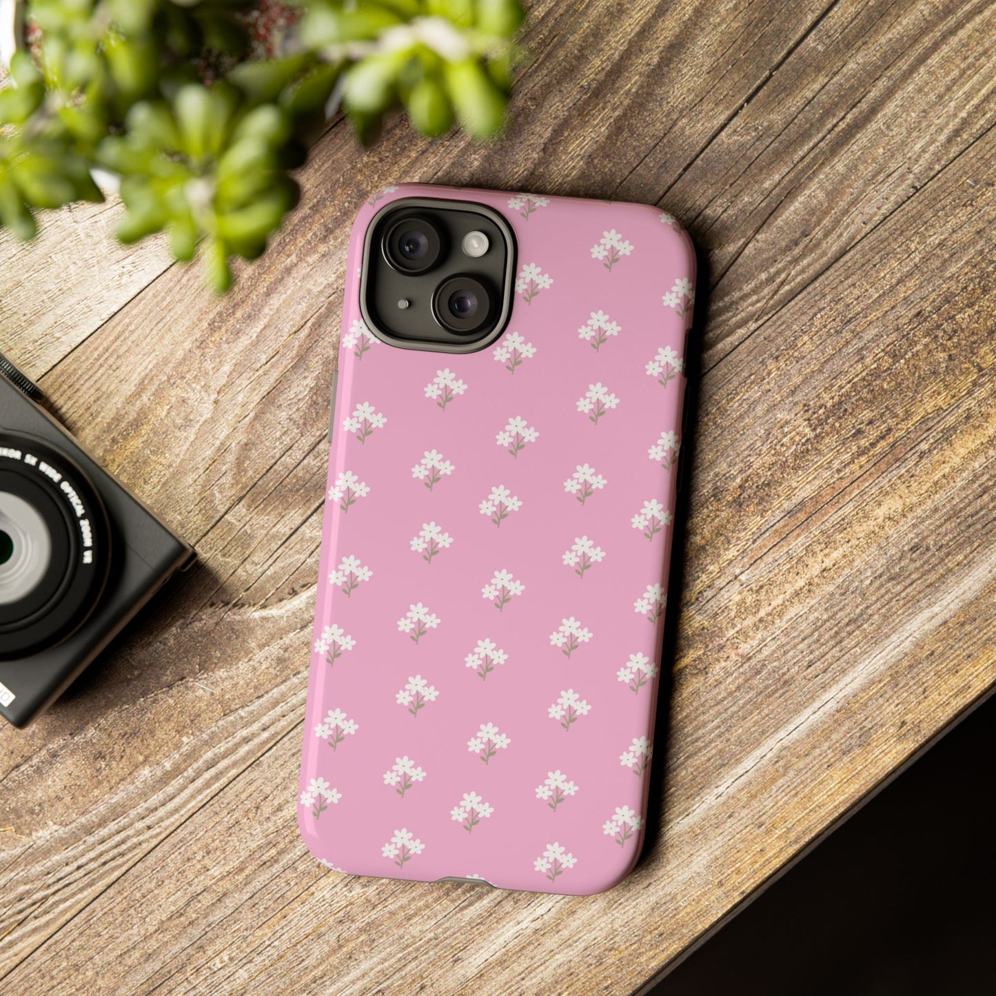Floral Tough Phone Case - Pink Blossom Design - iPhone Samsung Galaxy Google Pixel - MahaCase