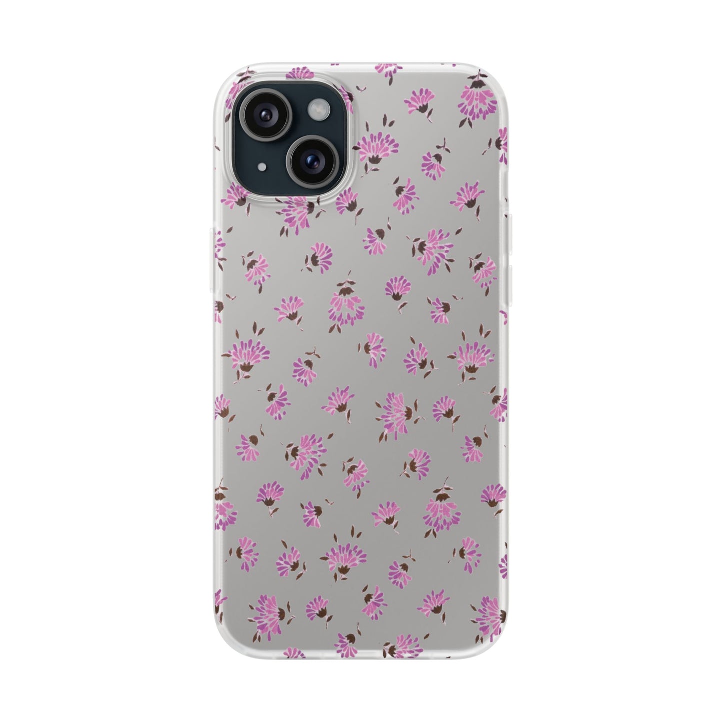 Floral Flexible Phone Case - Flower Pattern, Cute Gift for Her, Stylish Accessory, Spring Vibe, Lightweight Protective Cover- iPhone, Samsung, Gift Packaging - MahaCase