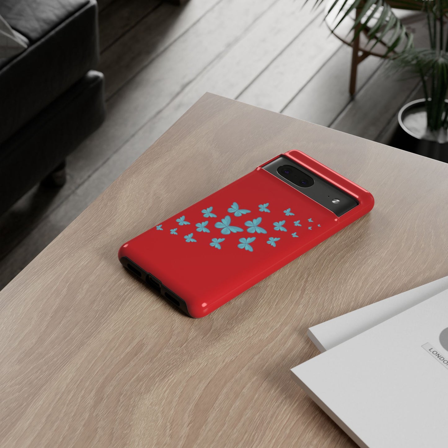 Butterflies in Red - Tough Cases iPhone Samsung Google Pixel - MahaCase