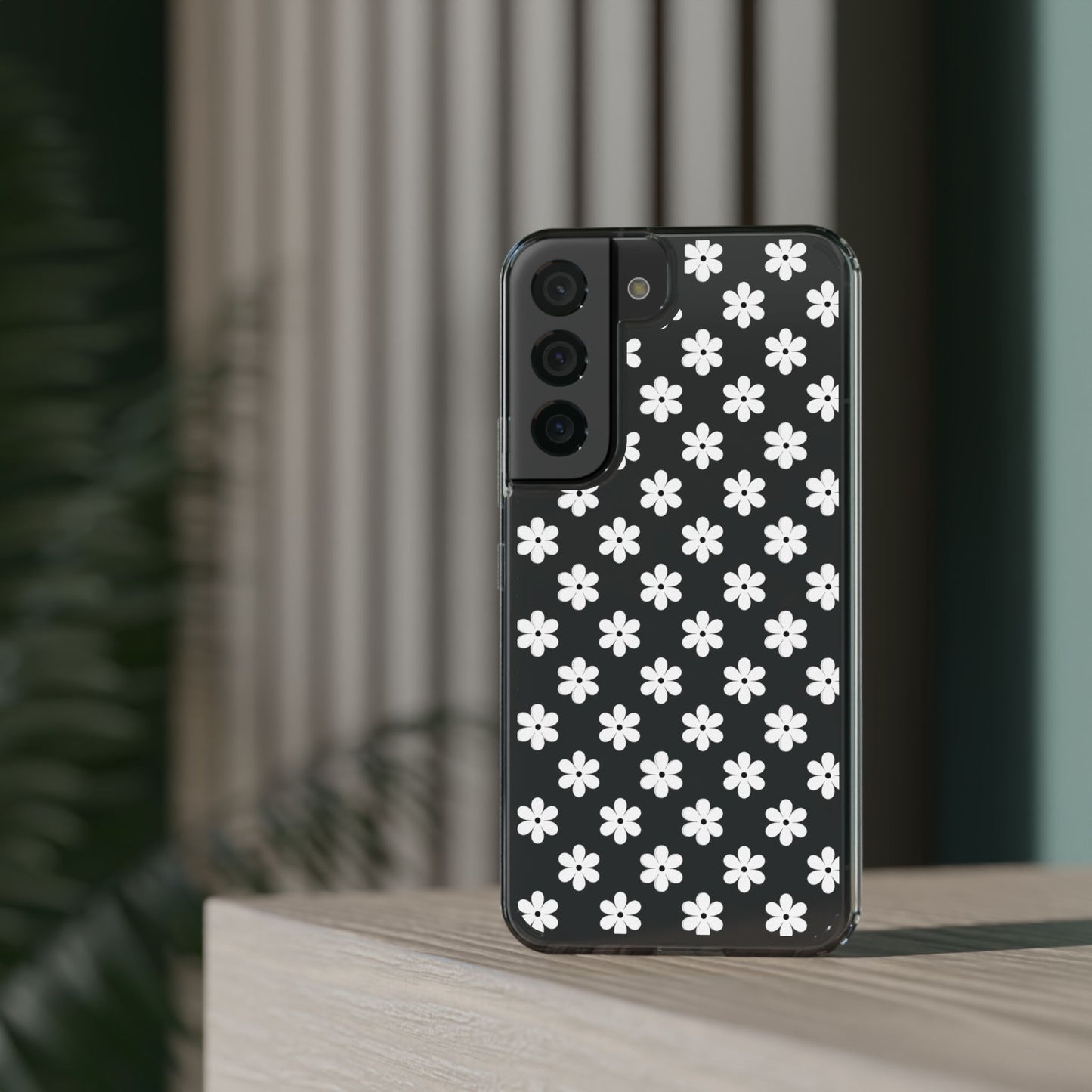 White Floral #222 Clear Cases - MahaCase