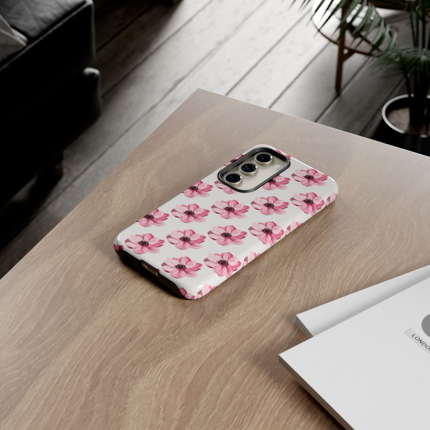 Floral Tough Phone Case - Stylish Protection with Pink Flowers - iPhone Samsung Galaxy Google Pixel - MahaCase