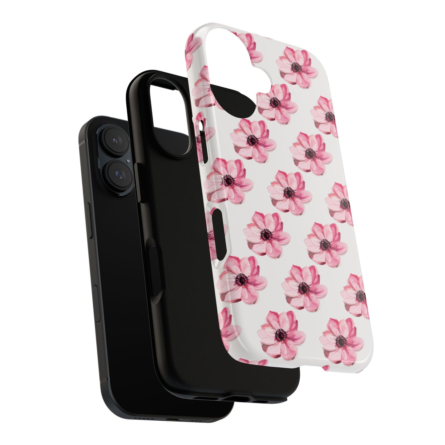 Floral Tough Phone Case - Stylish Protection with Pink Flowers - iPhone Samsung Galaxy Google Pixel - MahaCase