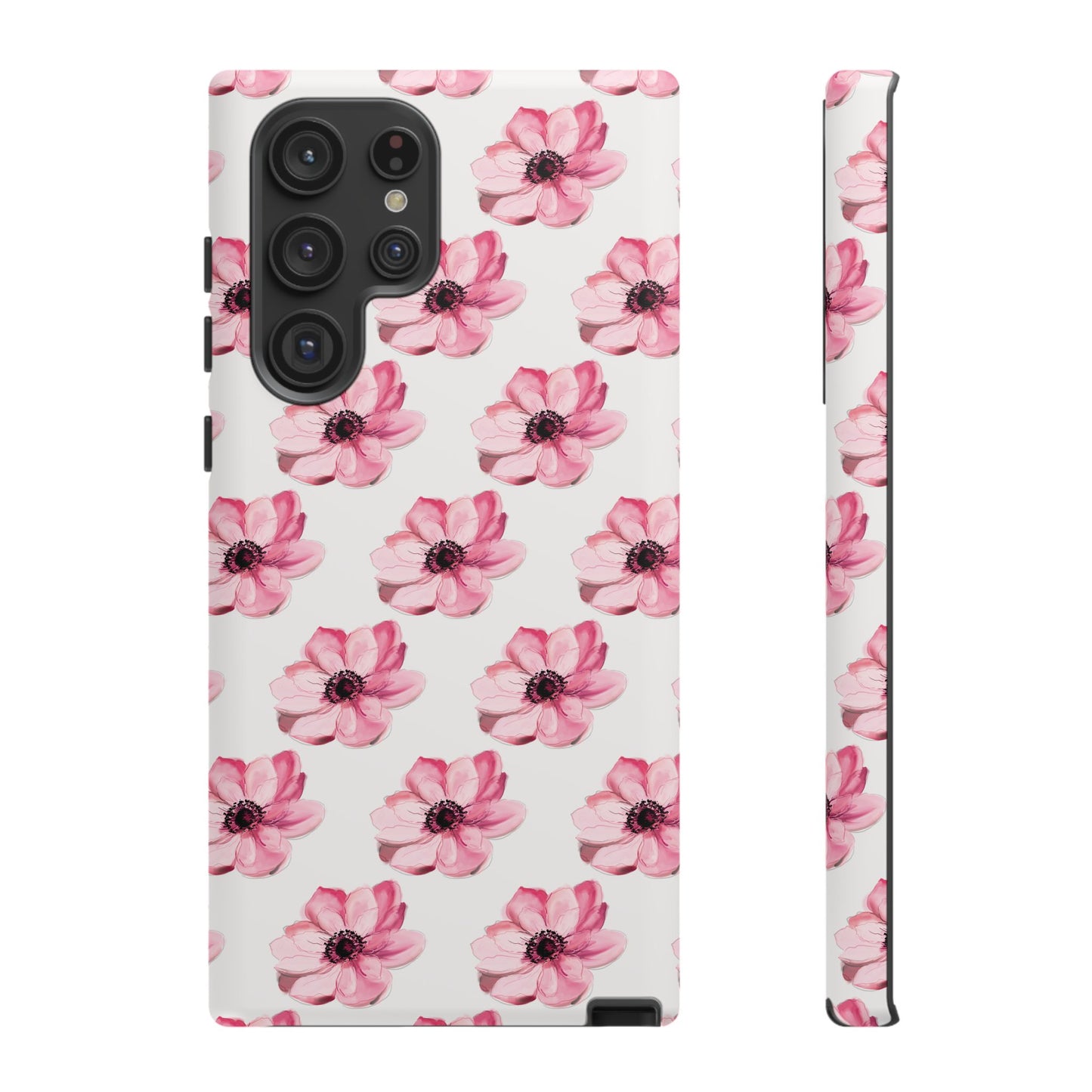 Floral Tough Phone Case - Stylish Protection with Pink Flowers - iPhone Samsung Galaxy Google Pixel - MahaCase