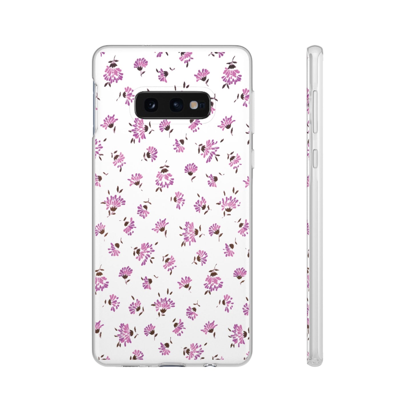 Floral Flexible Phone Case - Flower Pattern, Cute Gift for Her, Stylish Accessory, Spring Vibe, Lightweight Protective Cover- iPhone, Samsung, Gift Packaging - MahaCase
