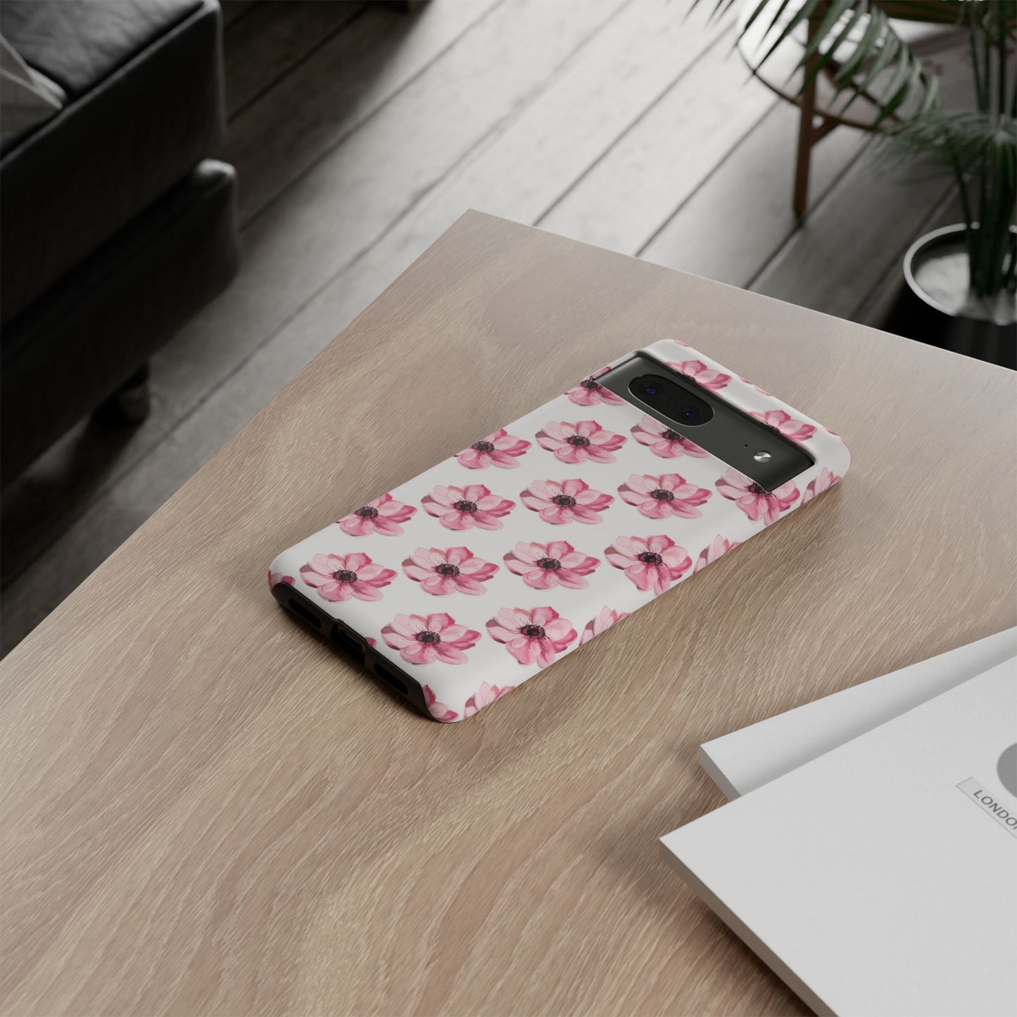Floral Tough Phone Case - Stylish Protection with Pink Flowers - iPhone Samsung Galaxy Google Pixel - MahaCase