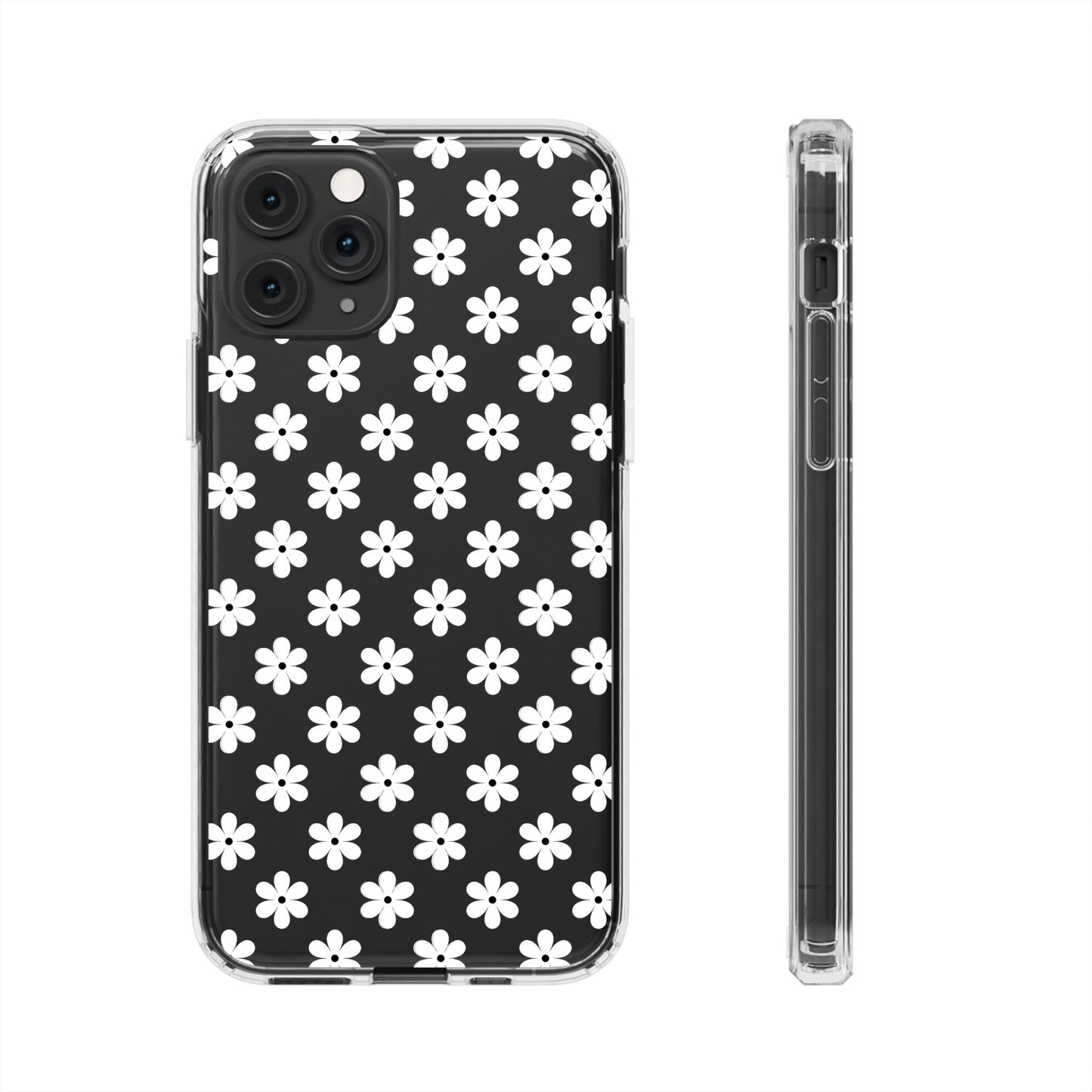 White Floral #222 Clear Cases - MahaCase
