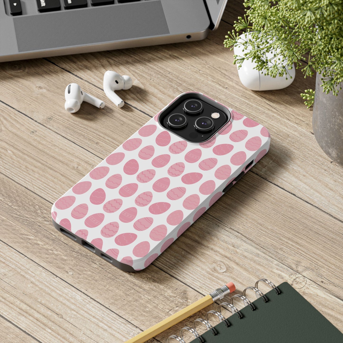 Pink Easter Egg Tough Phone Cases - Durable Protection for Spring Celebrations iPhone Samsung Galaxy - MahaCase