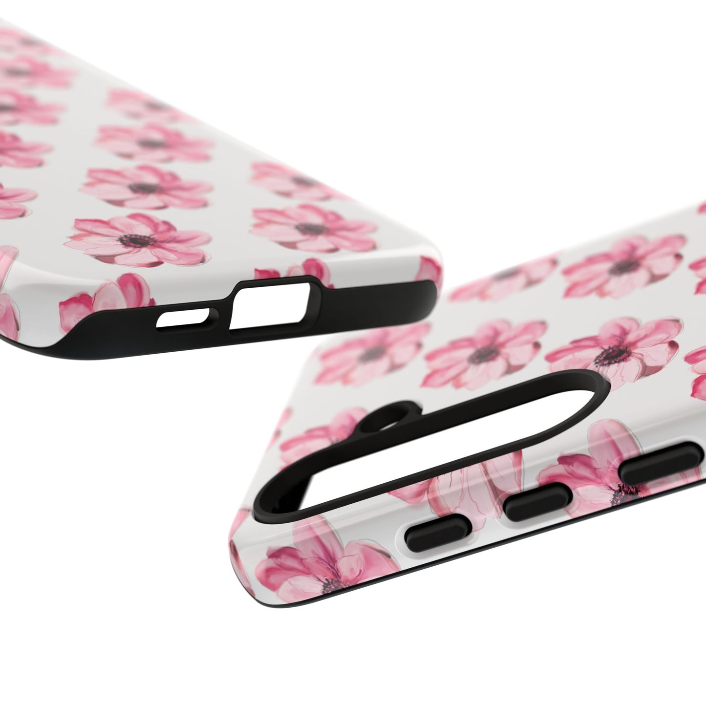 Floral Tough Phone Case - Stylish Protection with Pink Flowers - iPhone Samsung Galaxy Google Pixel - MahaCase
