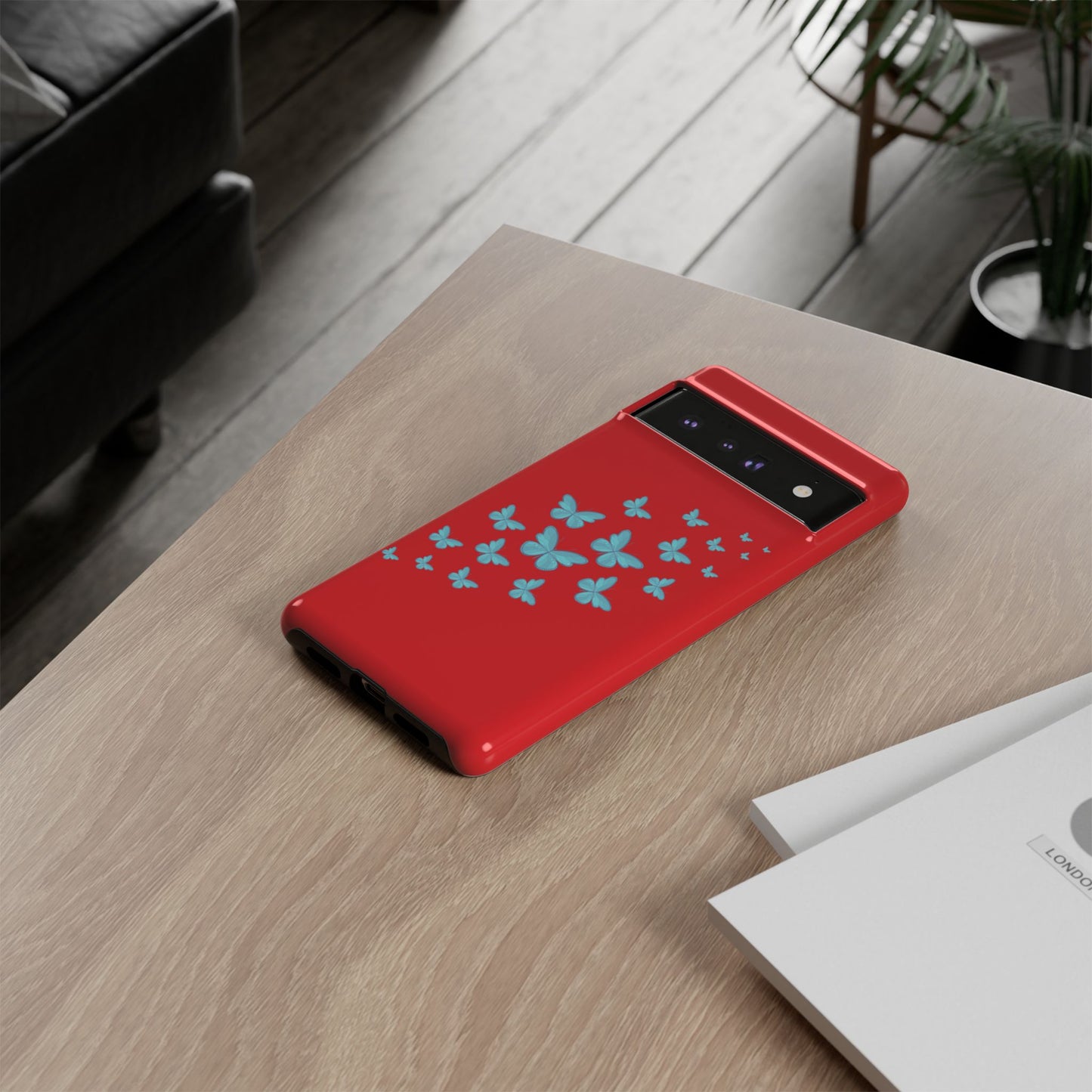 Butterflies in Red - Tough Cases iPhone Samsung Google Pixel - MahaCase