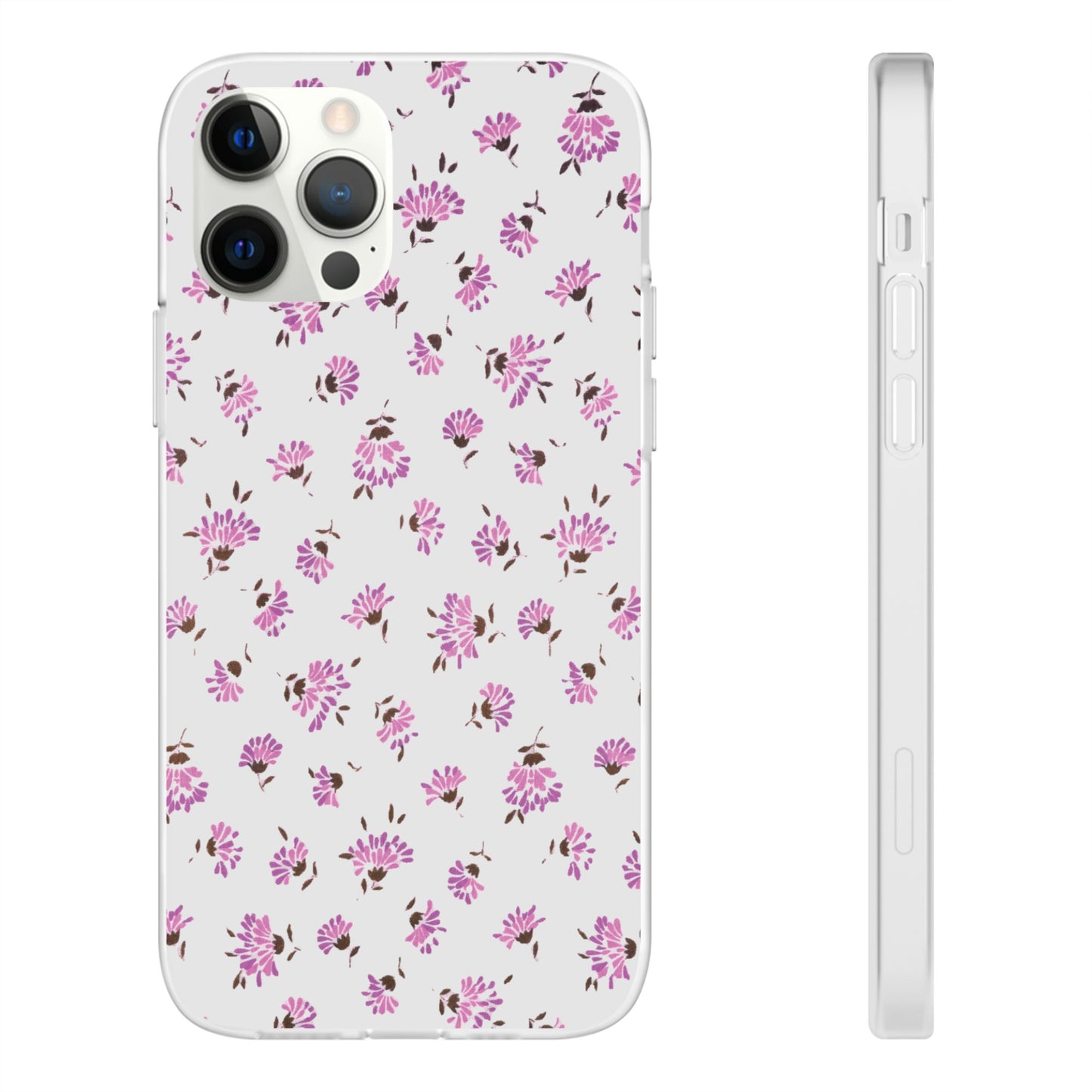 Floral Flexible Phone Case - Flower Pattern, Cute Gift for Her, Stylish Accessory, Spring Vibe, Lightweight Protective Cover- iPhone, Samsung, Gift Packaging - MahaCase