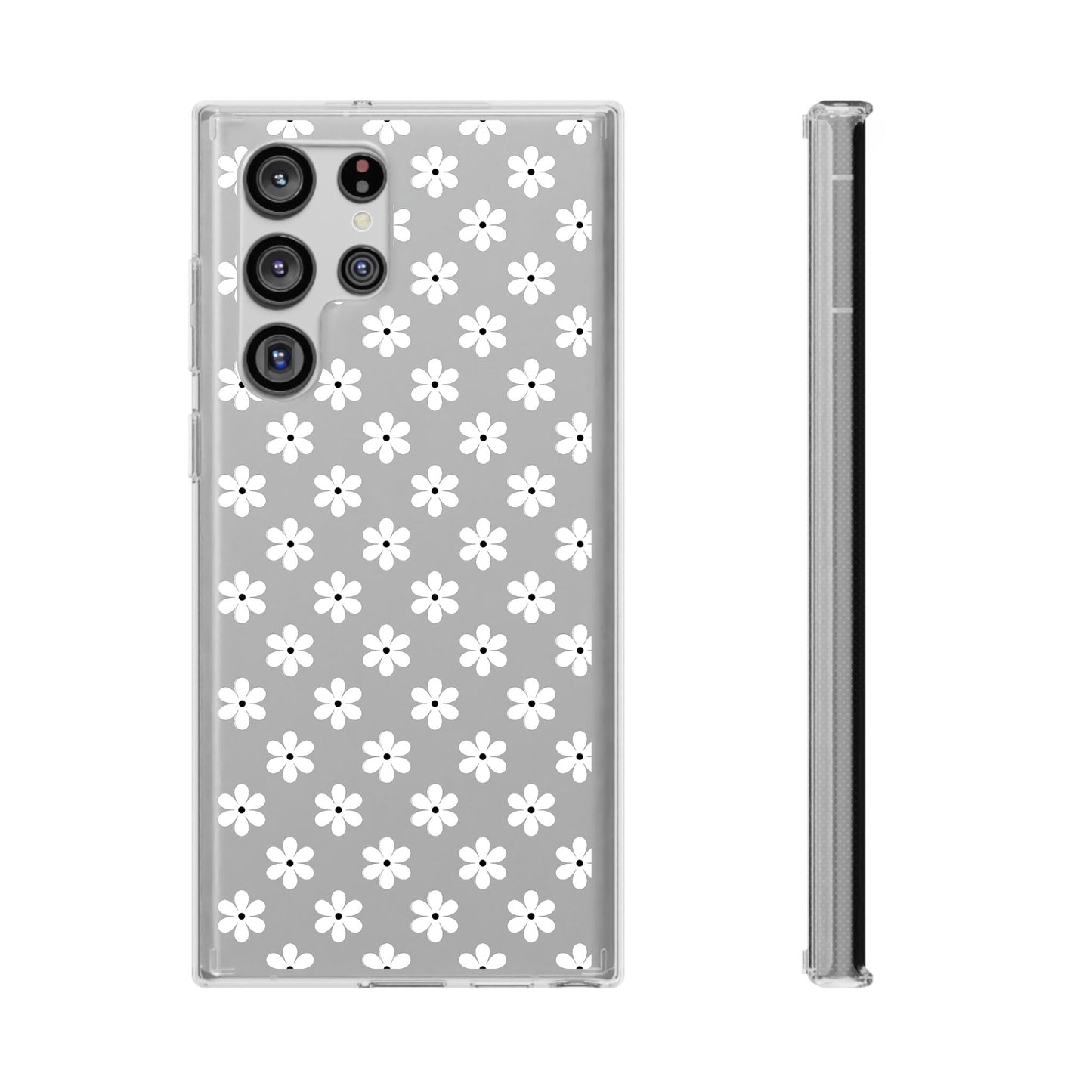 White Floral #222 Clear Cases - MahaCase