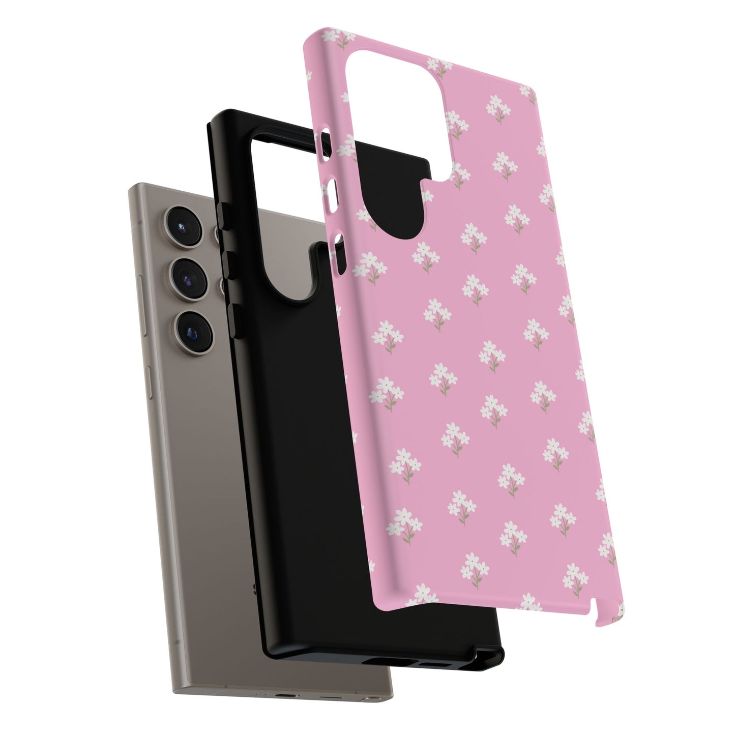 Floral Tough Phone Case - Pink Blossom Design - iPhone Samsung Galaxy Google Pixel - MahaCase