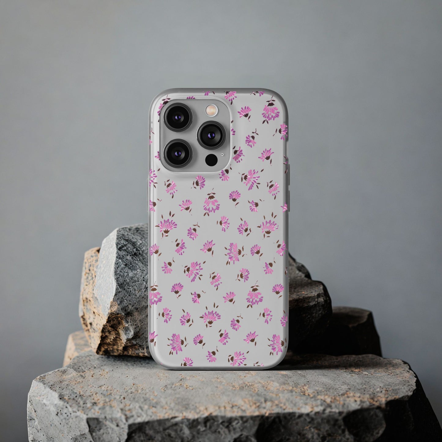 Floral Flexible Phone Case - Flower Pattern, Cute Gift for Her, Stylish Accessory, Spring Vibe, Lightweight Protective Cover- iPhone, Samsung, Gift Packaging - MahaCase