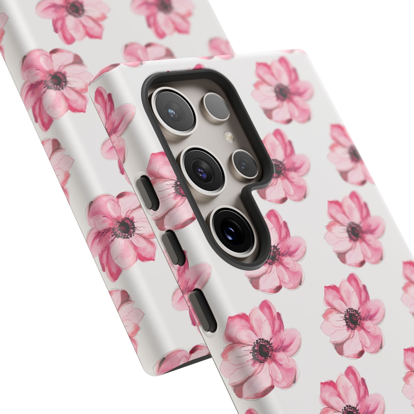 Floral Tough Phone Case - Stylish Protection with Pink Flowers - iPhone Samsung Galaxy Google Pixel - MahaCase