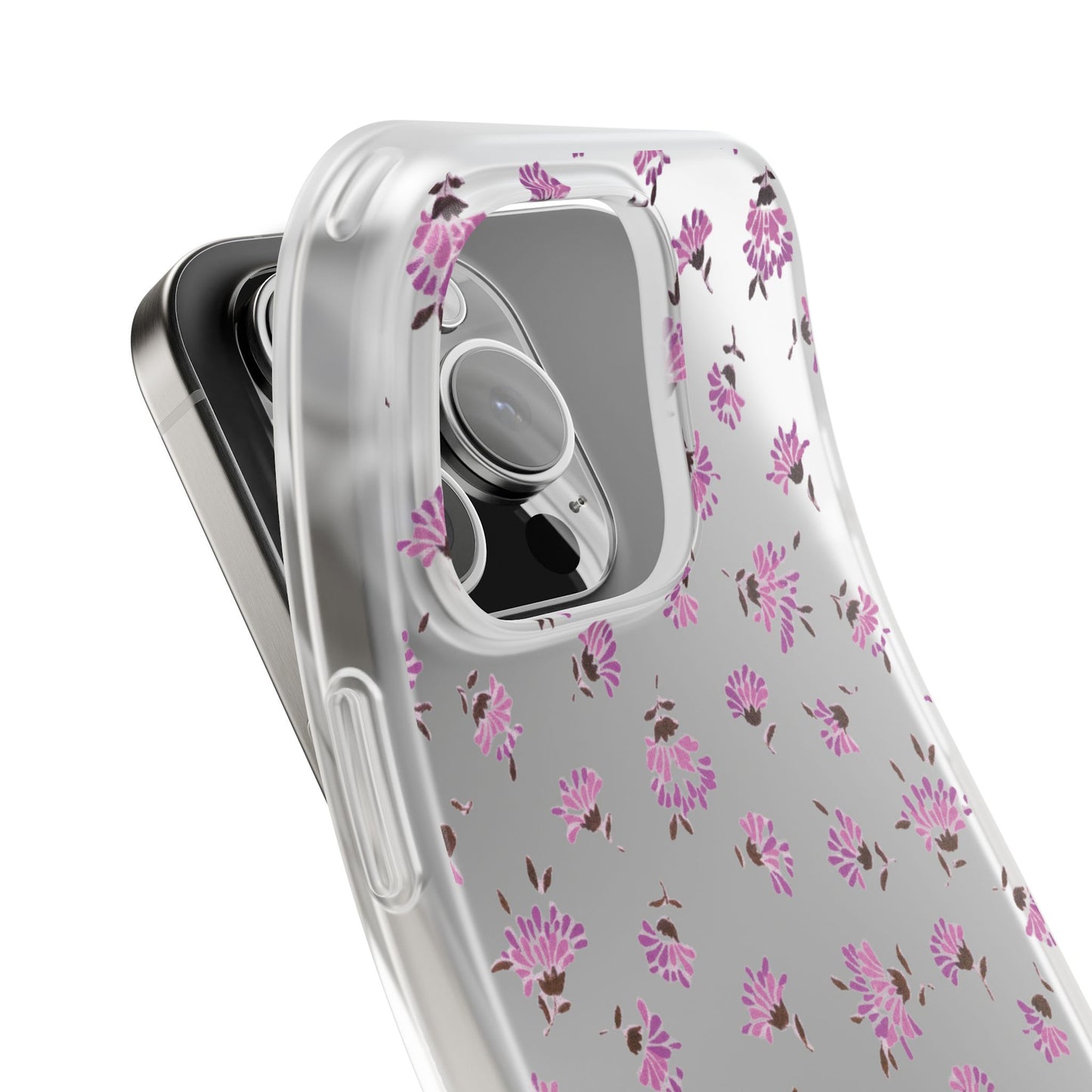 Floral Flexible Phone Case - Flower Pattern, Cute Gift for Her, Stylish Accessory, Spring Vibe, Lightweight Protective Cover- iPhone, Samsung, Gift Packaging - MahaCase