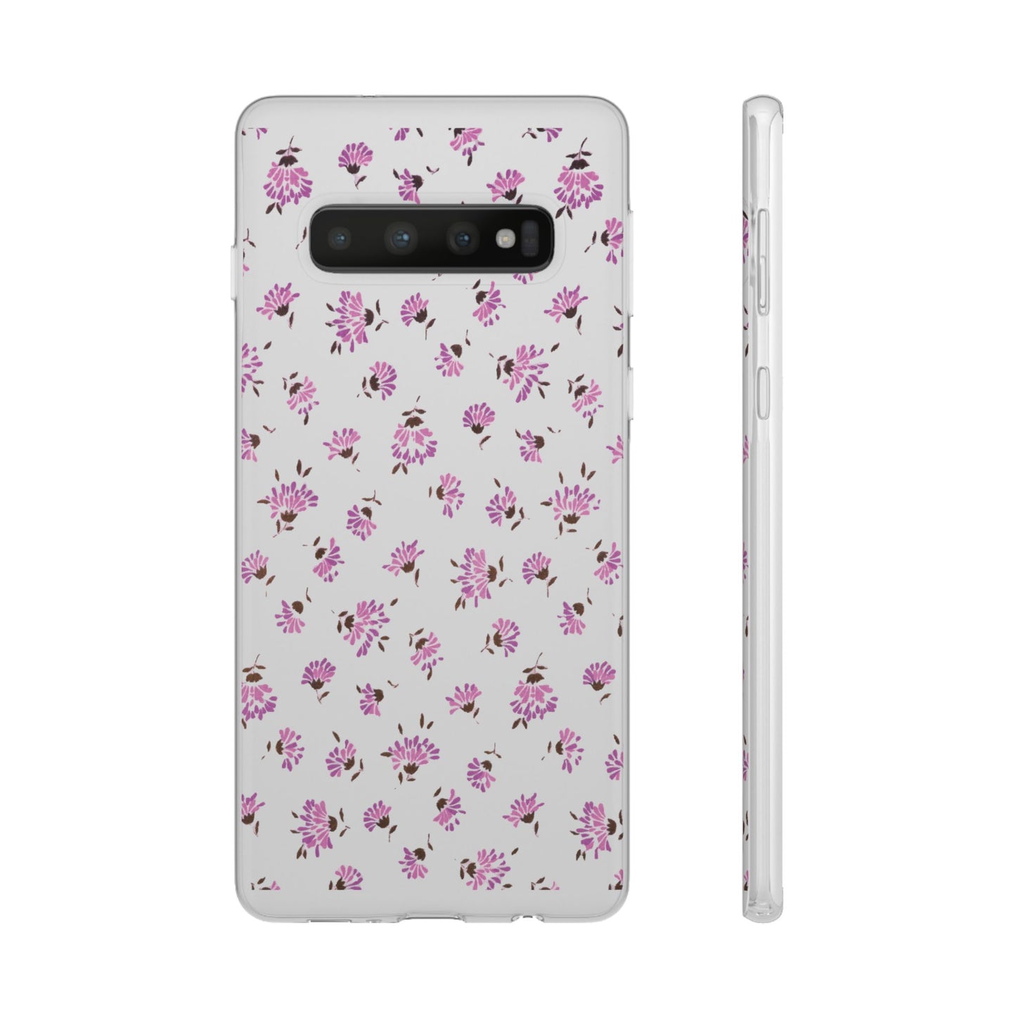 Floral Flexible Phone Case - Flower Pattern, Cute Gift for Her, Stylish Accessory, Spring Vibe, Lightweight Protective Cover- iPhone, Samsung, Gift Packaging - MahaCase