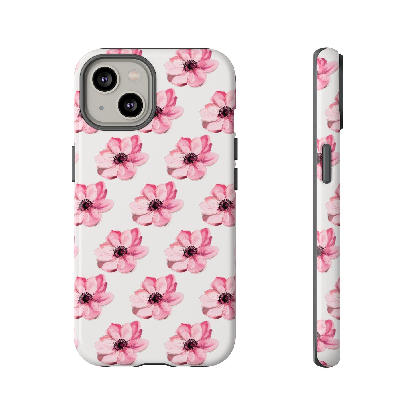 Floral Tough Phone Case - Stylish Protection with Pink Flowers - iPhone Samsung Galaxy Google Pixel - MahaCase