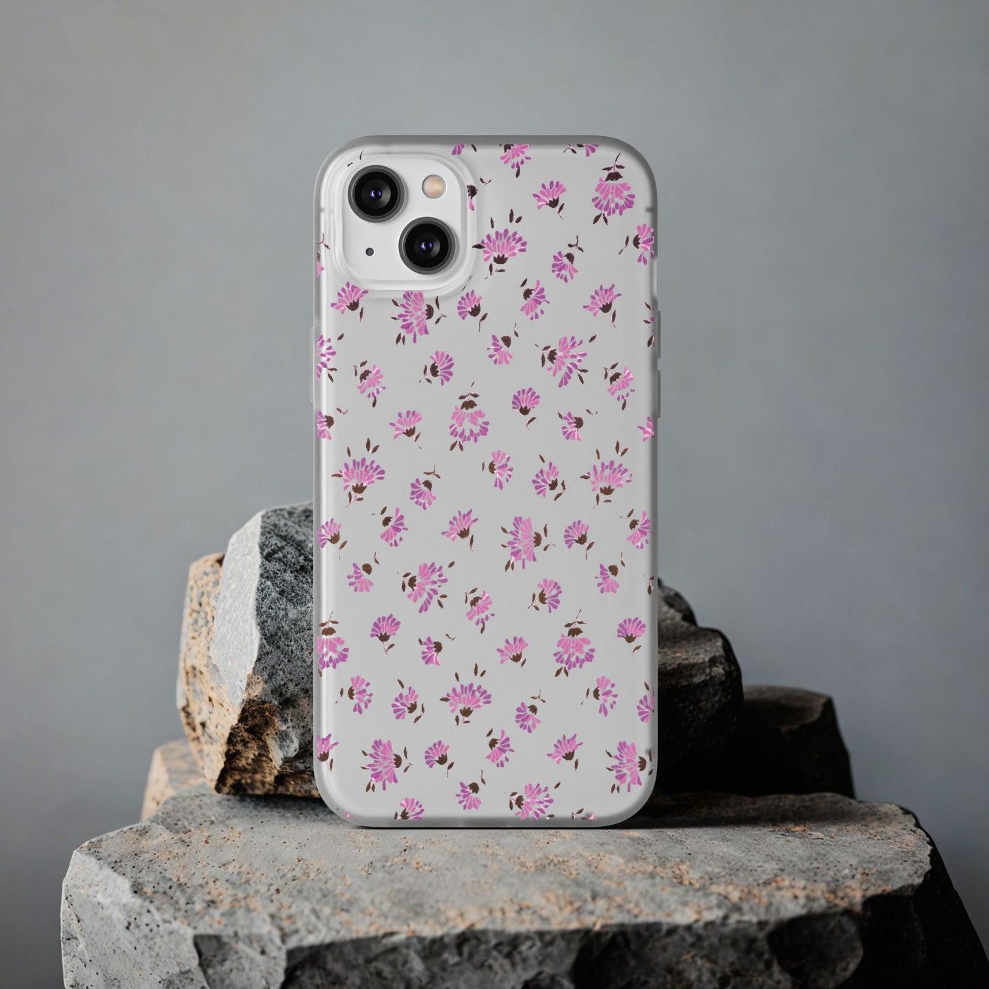 Floral Flexible Phone Case - Flower Pattern, Cute Gift for Her, Stylish Accessory, Spring Vibe, Lightweight Protective Cover- iPhone, Samsung, Gift Packaging - MahaCase