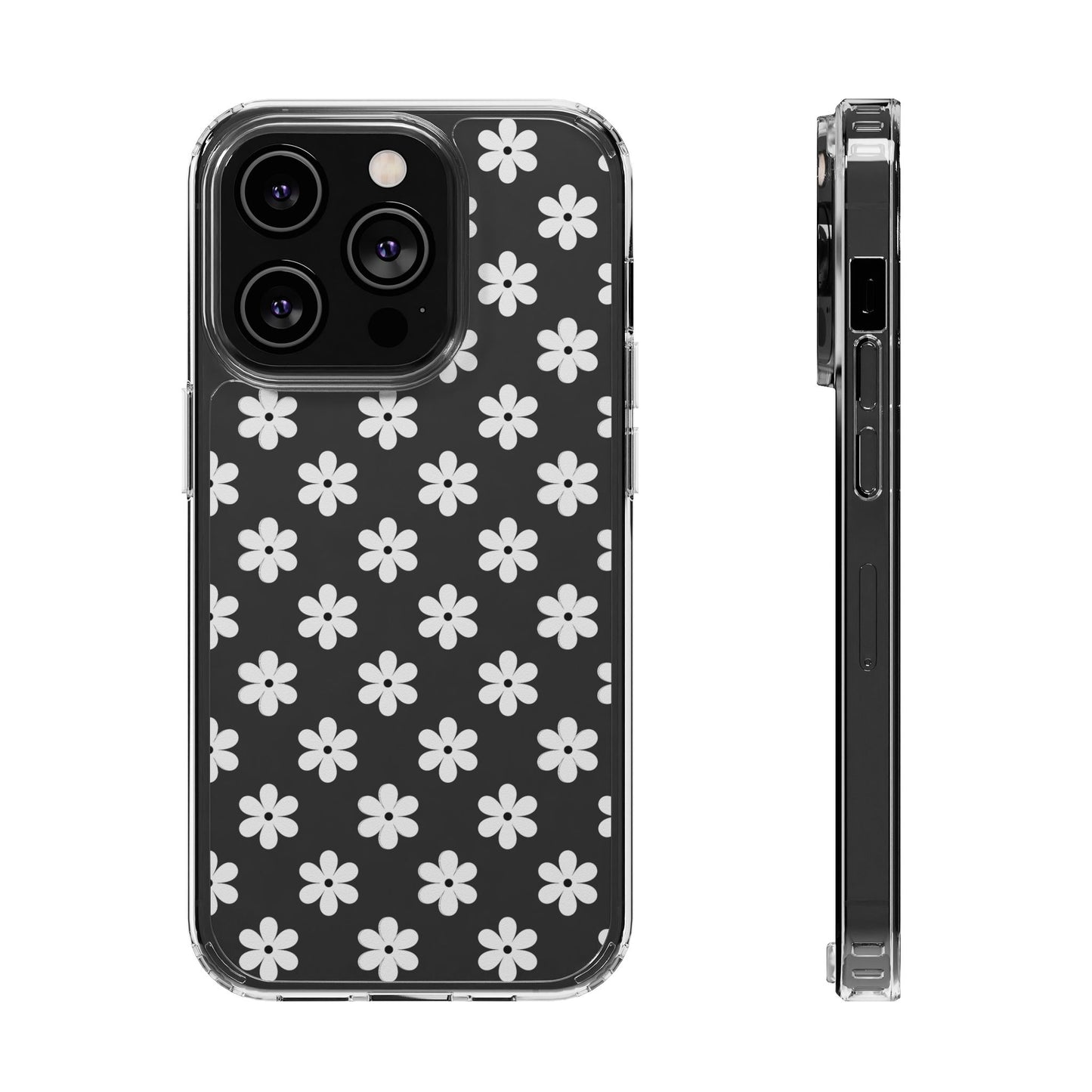 White Floral #222 Clear Cases - MahaCase