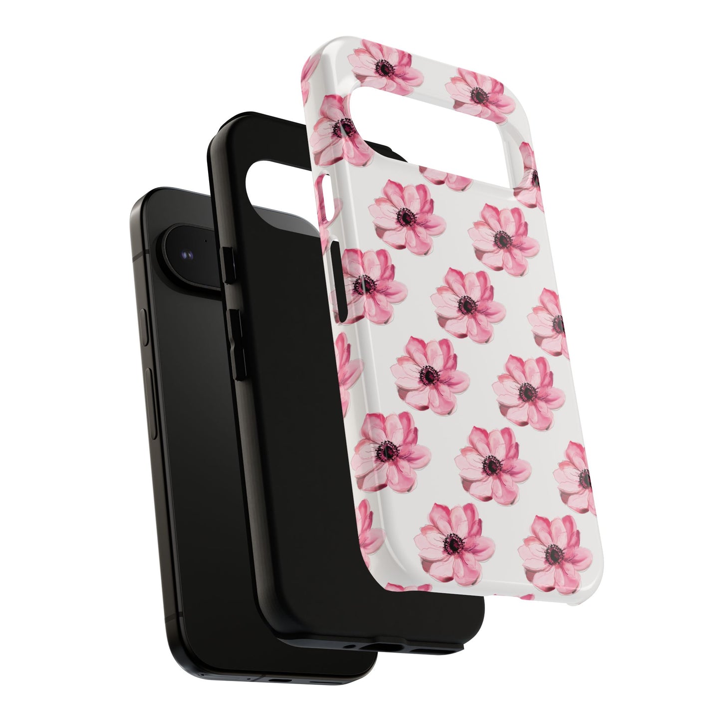 Floral Tough Phone Case - Stylish Protection with Pink Flowers - iPhone Samsung Galaxy Google Pixel - MahaCase