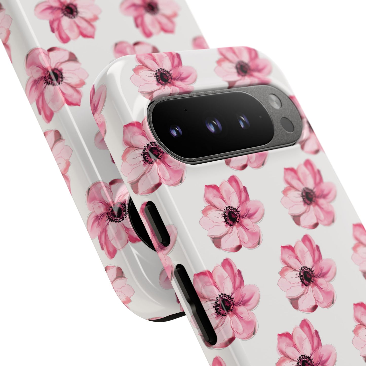 Floral Tough Phone Case - Stylish Protection with Pink Flowers - iPhone Samsung Galaxy Google Pixel - MahaCase