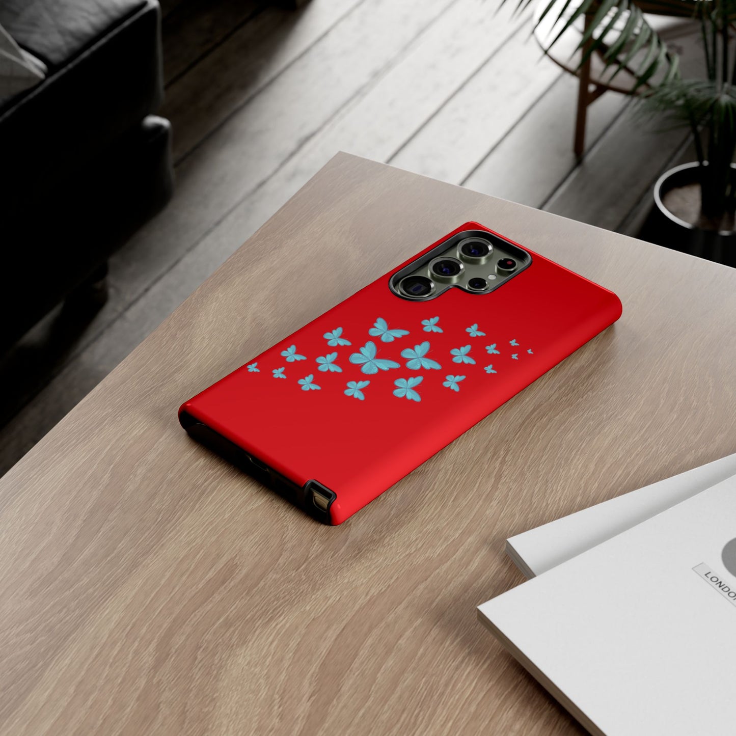 Butterflies in Red - Tough Cases iPhone Samsung Google Pixel - MahaCase
