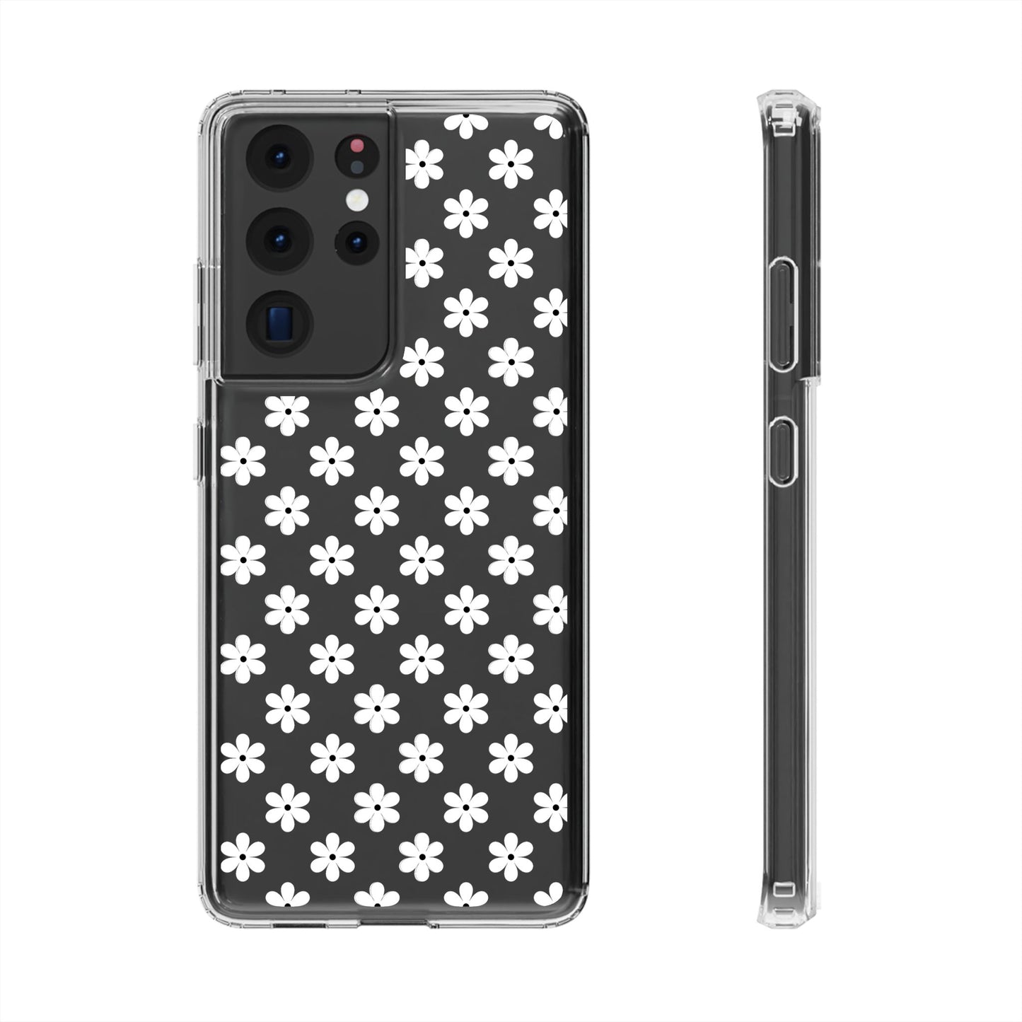 White Floral #222 Clear Cases - MahaCase