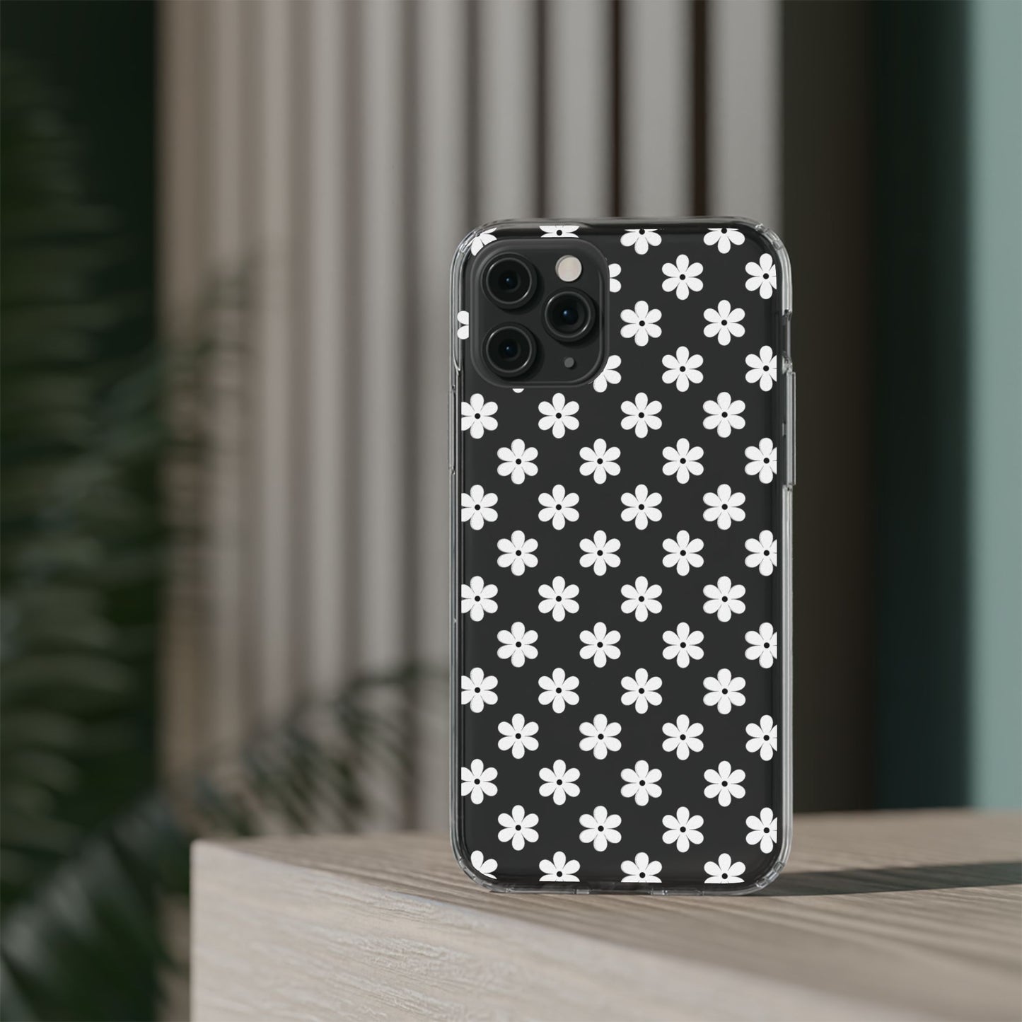 White Floral #222 Clear Cases - MahaCase