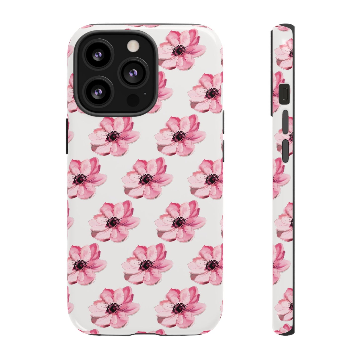 Floral Tough Phone Case - Stylish Protection with Pink Flowers - iPhone Samsung Galaxy Google Pixel - MahaCase