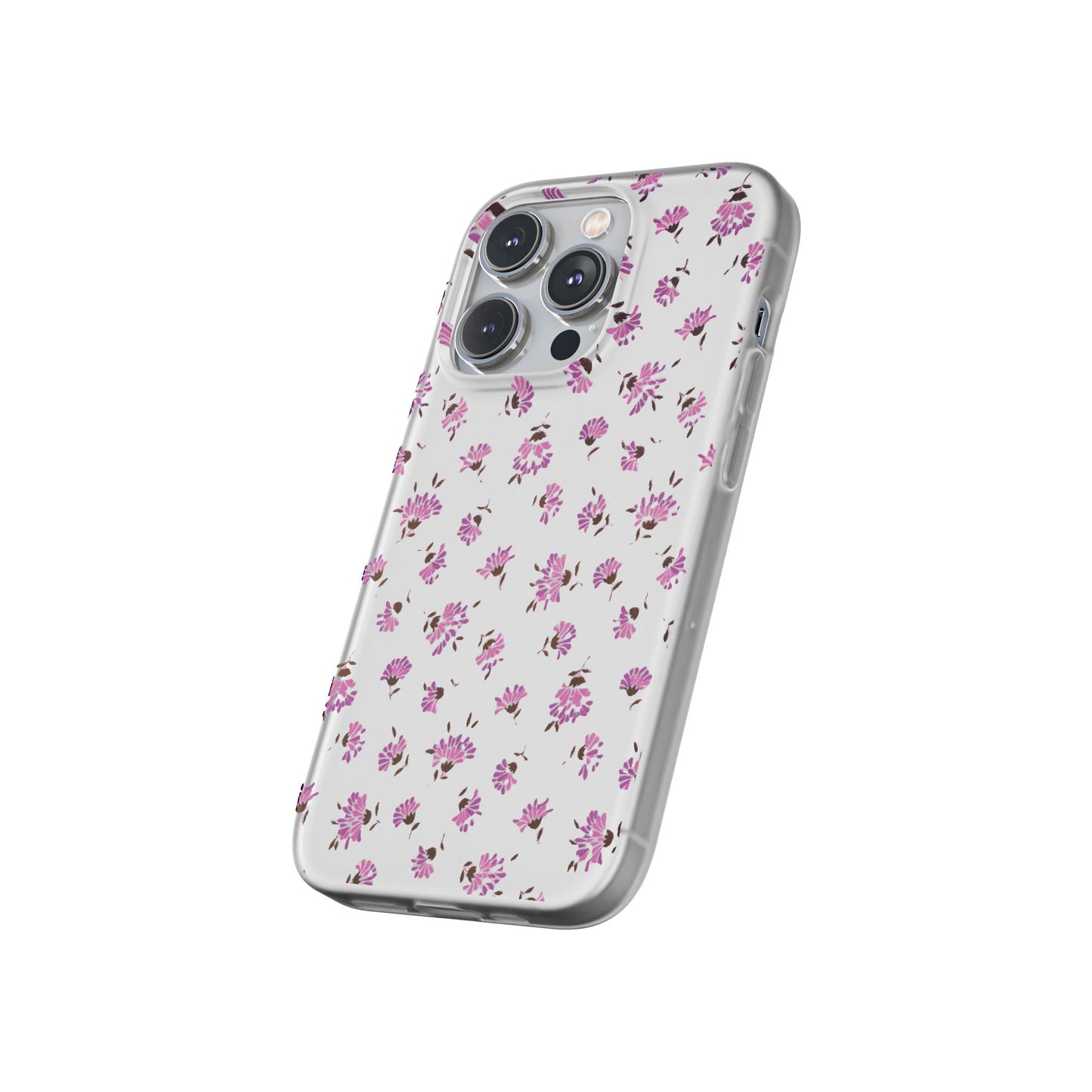 Floral Flexible Phone Case - Flower Pattern, Cute Gift for Her, Stylish Accessory, Spring Vibe, Lightweight Protective Cover- iPhone, Samsung, Gift Packaging - MahaCase