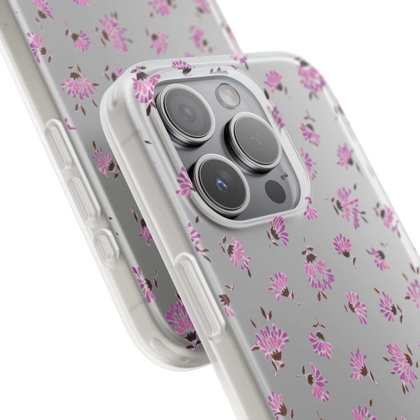 Floral Flexible Phone Case - Flower Pattern, Cute Gift for Her, Stylish Accessory, Spring Vibe, Lightweight Protective Cover- iPhone, Samsung, Gift Packaging - MahaCase