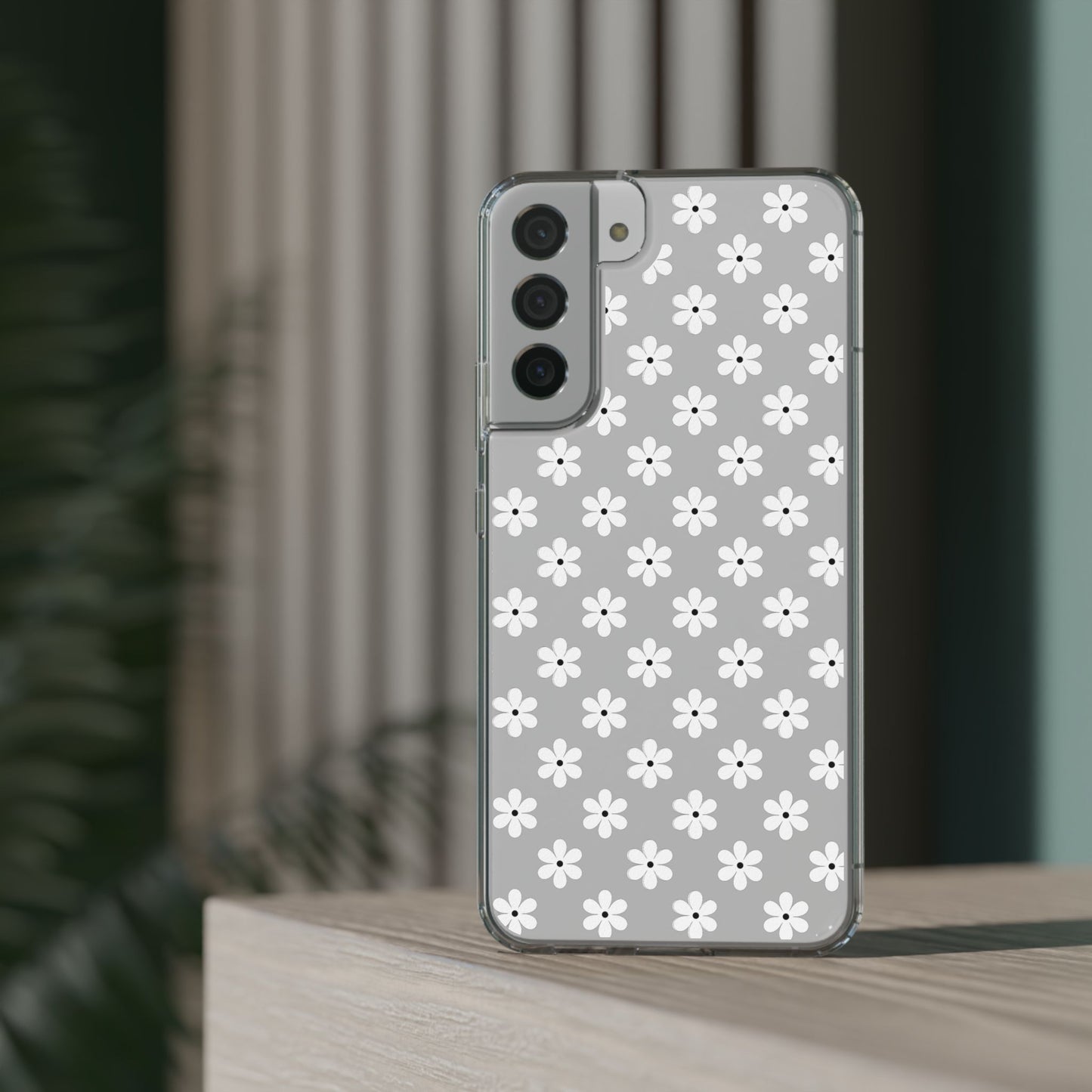 White Floral #222 Clear Cases - MahaCase