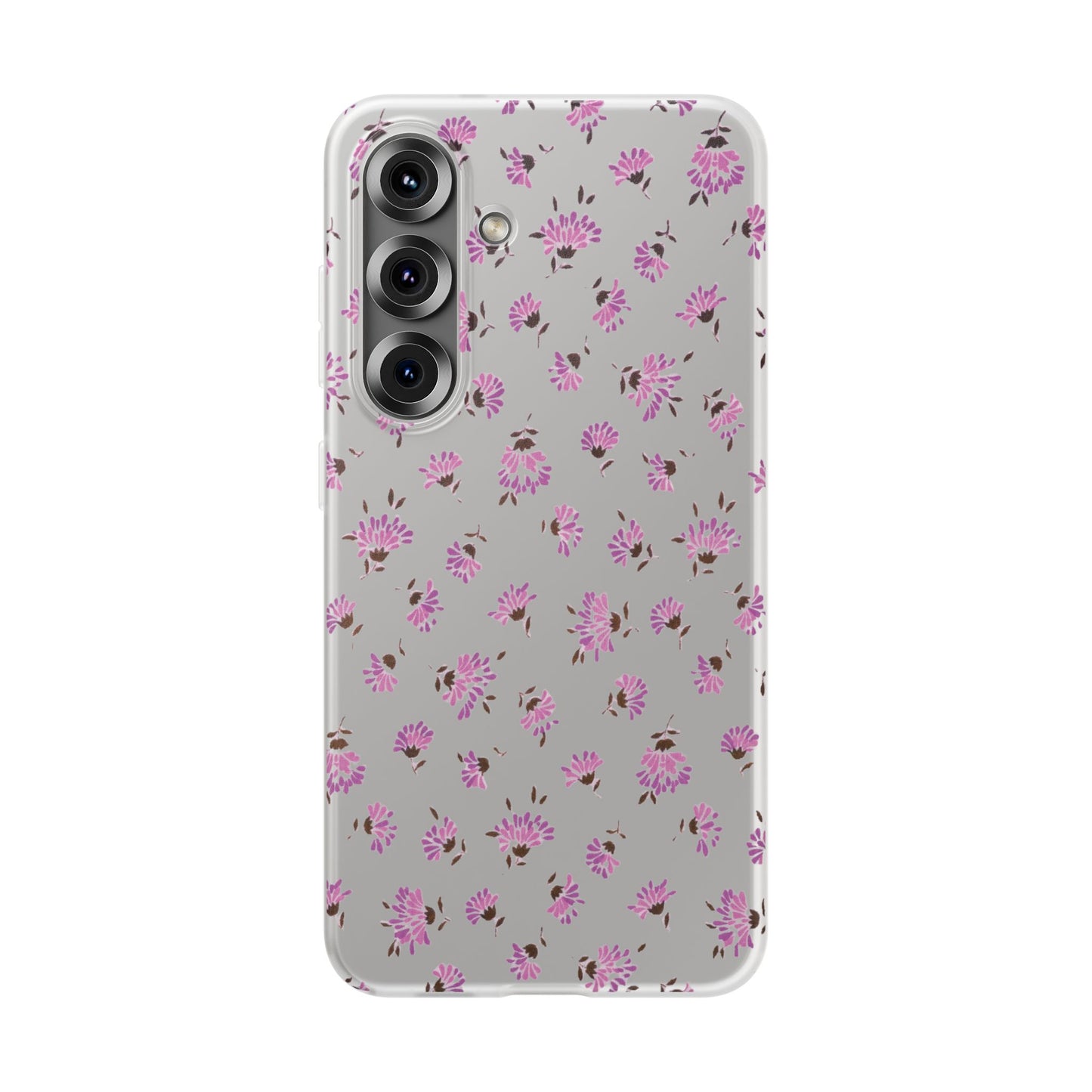 Floral Flexible Phone Case - Flower Pattern, Cute Gift for Her, Stylish Accessory, Spring Vibe, Lightweight Protective Cover- iPhone, Samsung, Gift Packaging - MahaCase