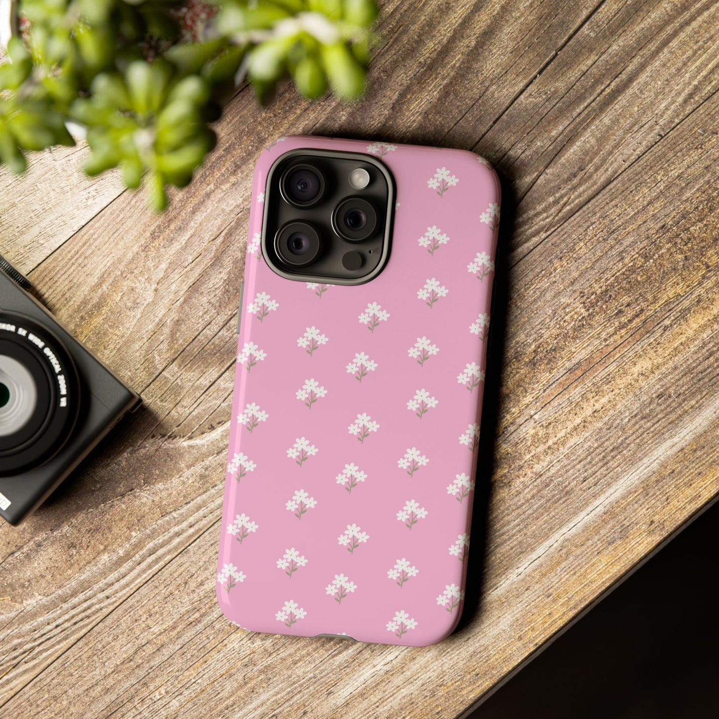 Floral Tough Phone Case - Pink Blossom Design - iPhone Samsung Galaxy Google Pixel - MahaCase