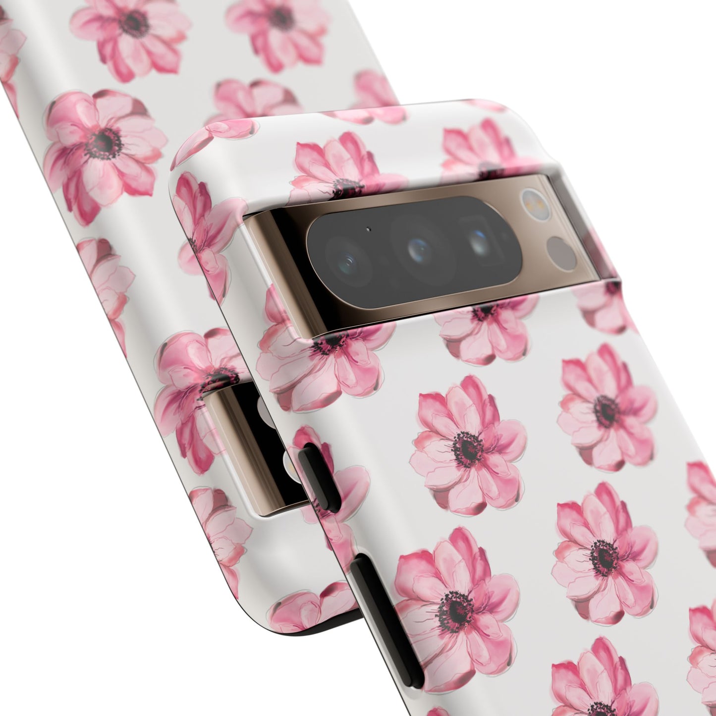 Floral Tough Phone Case - Stylish Protection with Pink Flowers - iPhone Samsung Galaxy Google Pixel - MahaCase