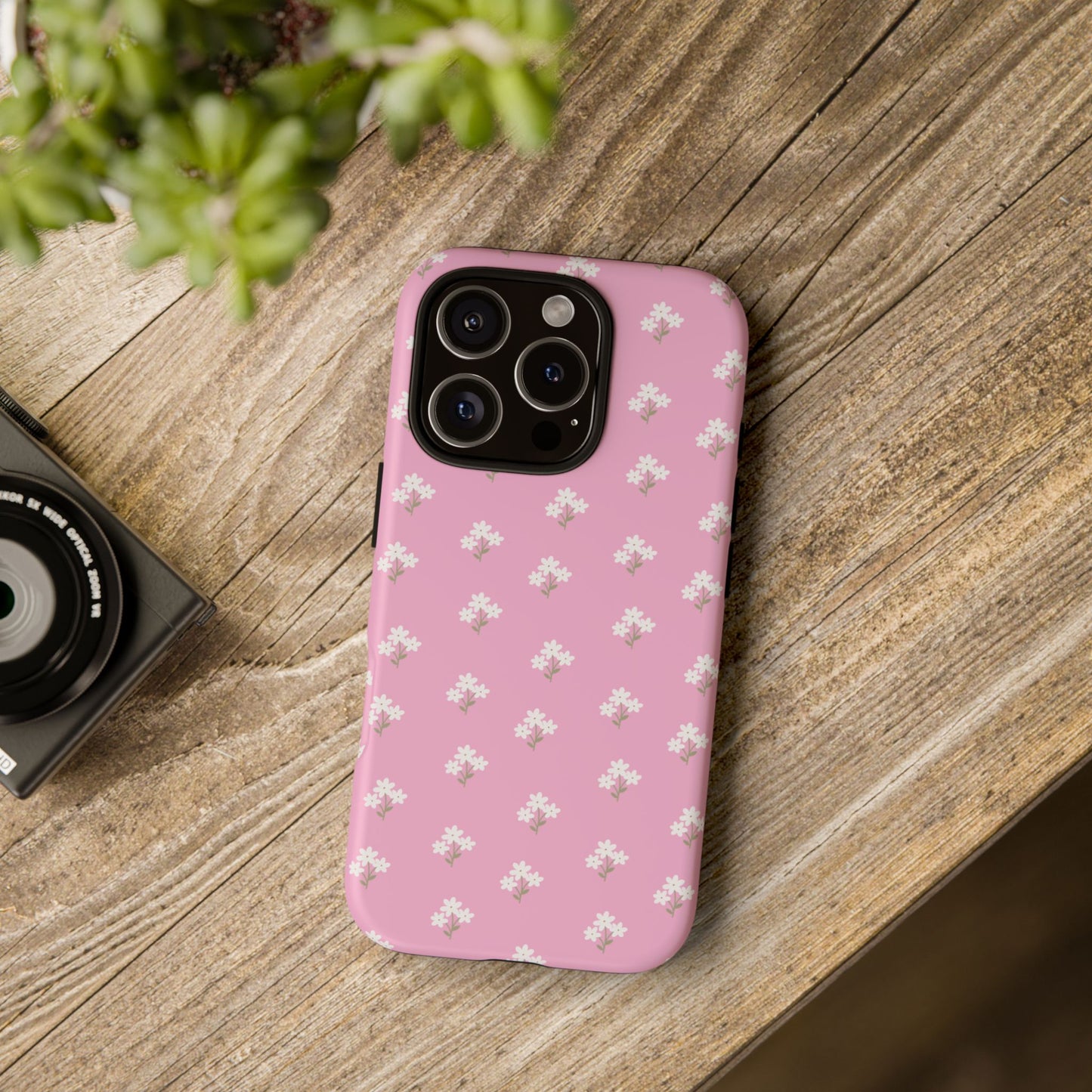 Floral Tough Phone Case - Pink Blossom Design - iPhone Samsung Galaxy Google Pixel - MahaCase