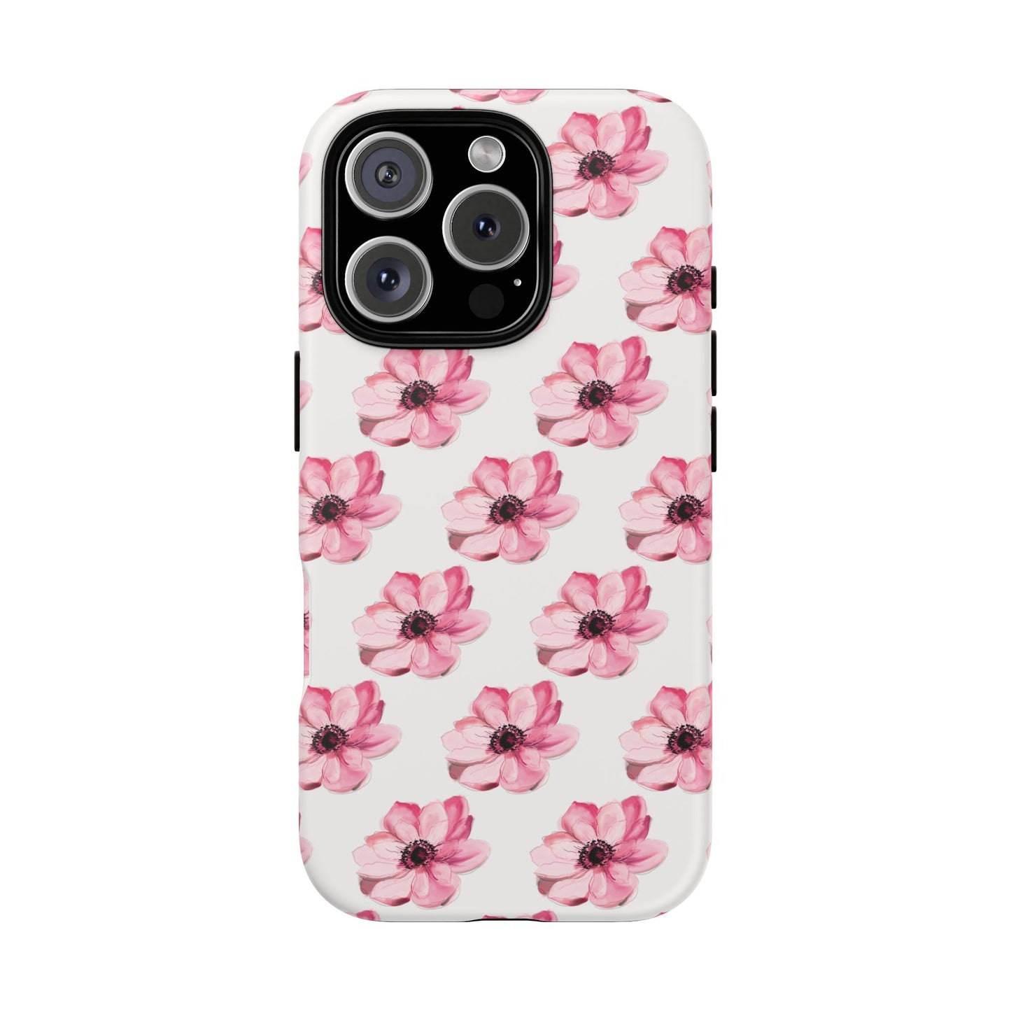 Floral Tough Phone Case - Stylish Protection with Pink Flowers - iPhone Samsung Galaxy Google Pixel - MahaCase