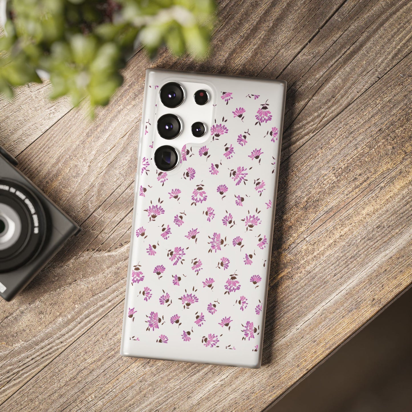 Floral Flexible Phone Case - Flower Pattern, Cute Gift for Her, Stylish Accessory, Spring Vibe, Lightweight Protective Cover- iPhone, Samsung, Gift Packaging - MahaCase