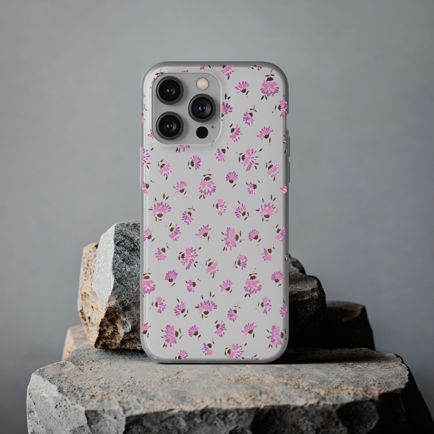 Floral Flexible Phone Case - Flower Pattern, Cute Gift for Her, Stylish Accessory, Spring Vibe, Lightweight Protective Cover- iPhone, Samsung, Gift Packaging - MahaCase