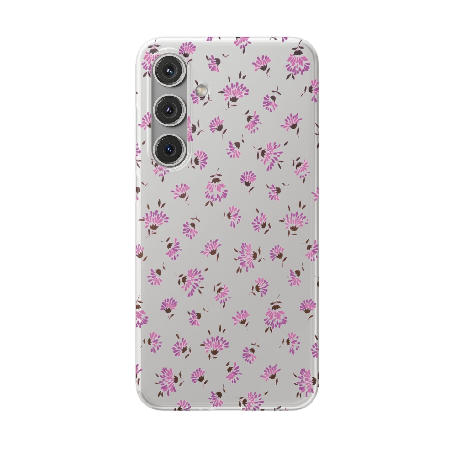 Floral Flexible Phone Case - Flower Pattern, Cute Gift for Her, Stylish Accessory, Spring Vibe, Lightweight Protective Cover- iPhone, Samsung, Gift Packaging - MahaCase