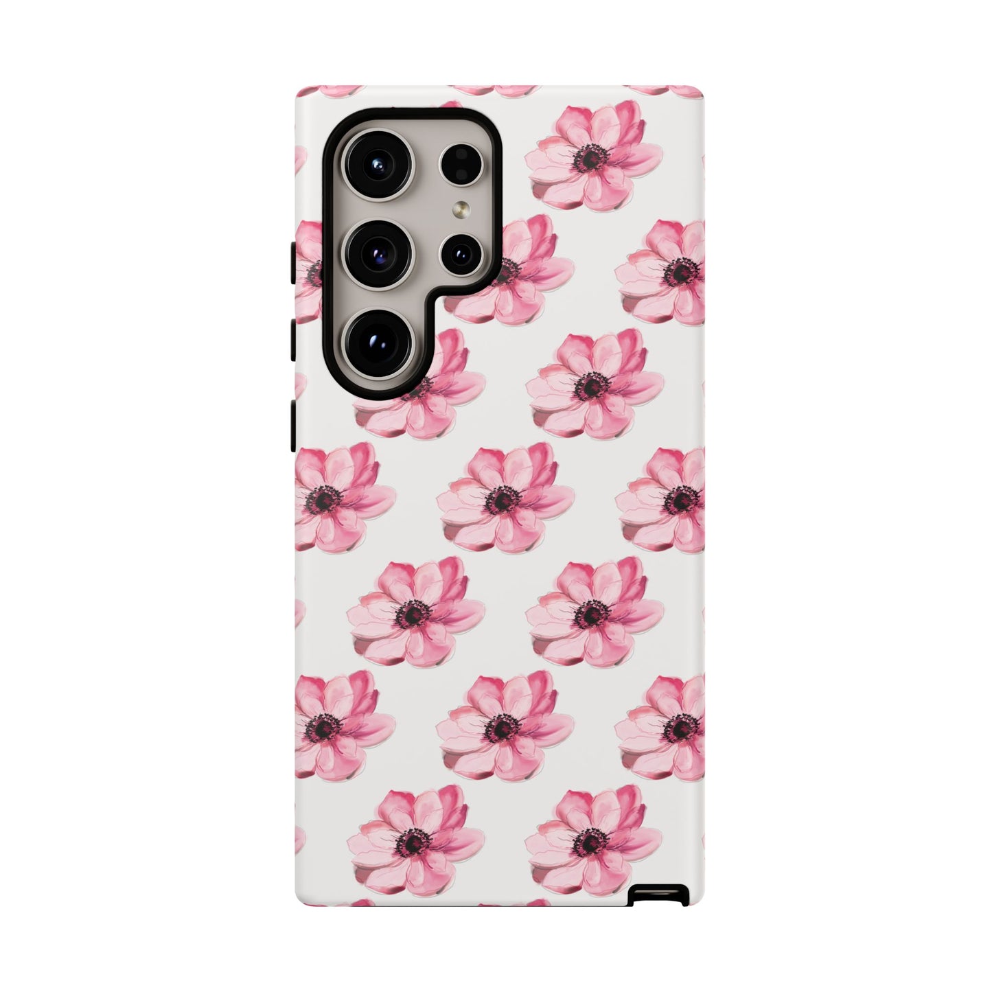 Floral Tough Phone Case - Stylish Protection with Pink Flowers - iPhone Samsung Galaxy Google Pixel - MahaCase