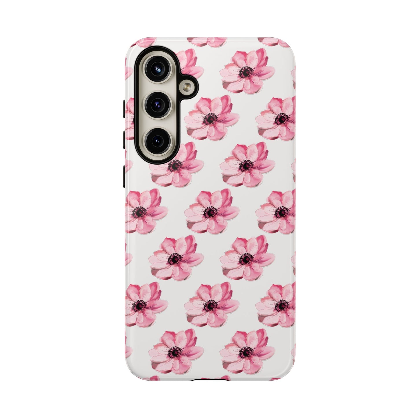 Floral Tough Phone Case - Stylish Protection with Pink Flowers - iPhone Samsung Galaxy Google Pixel - MahaCase