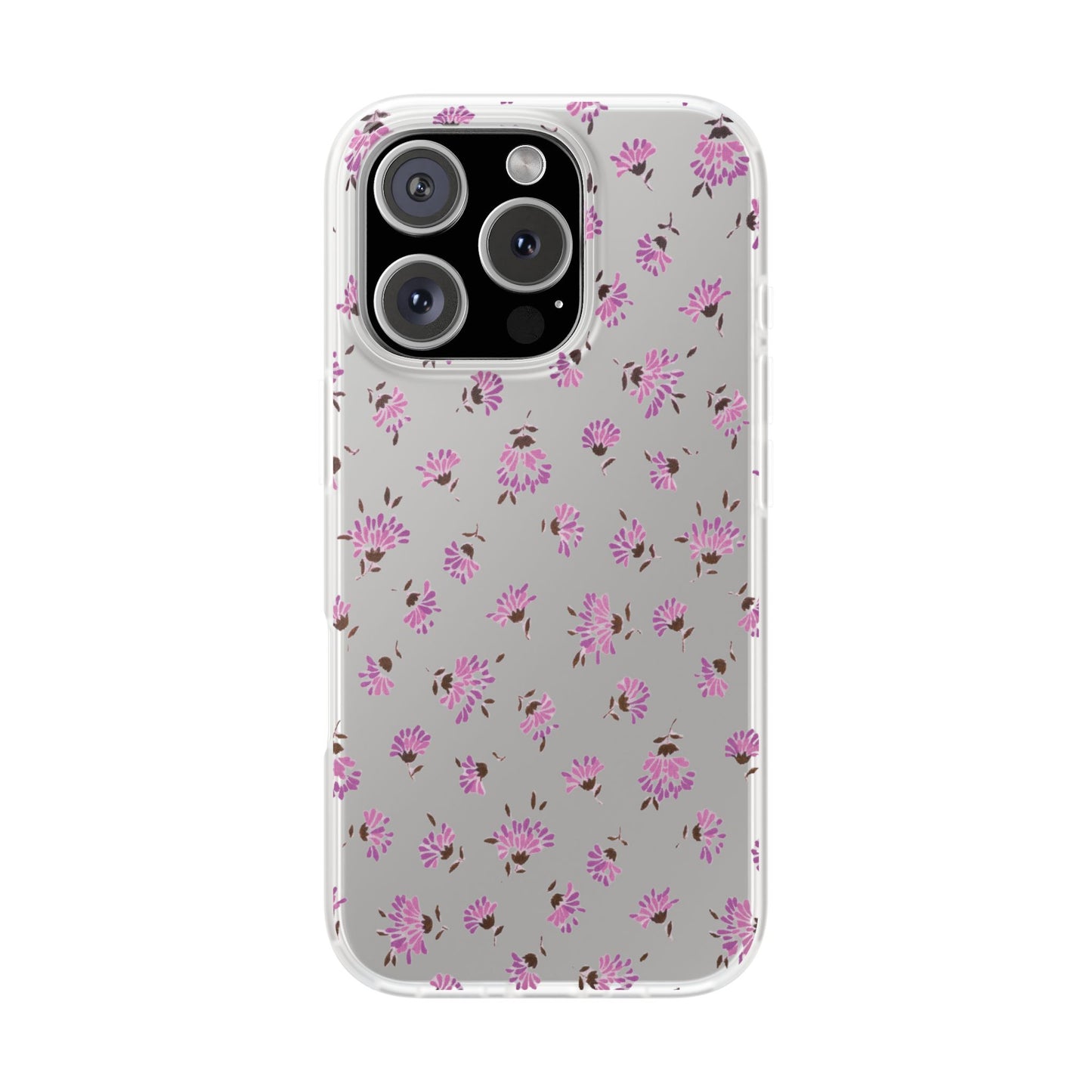 Floral Flexible Phone Case - Flower Pattern, Cute Gift for Her, Stylish Accessory, Spring Vibe, Lightweight Protective Cover- iPhone, Samsung, Gift Packaging - MahaCase