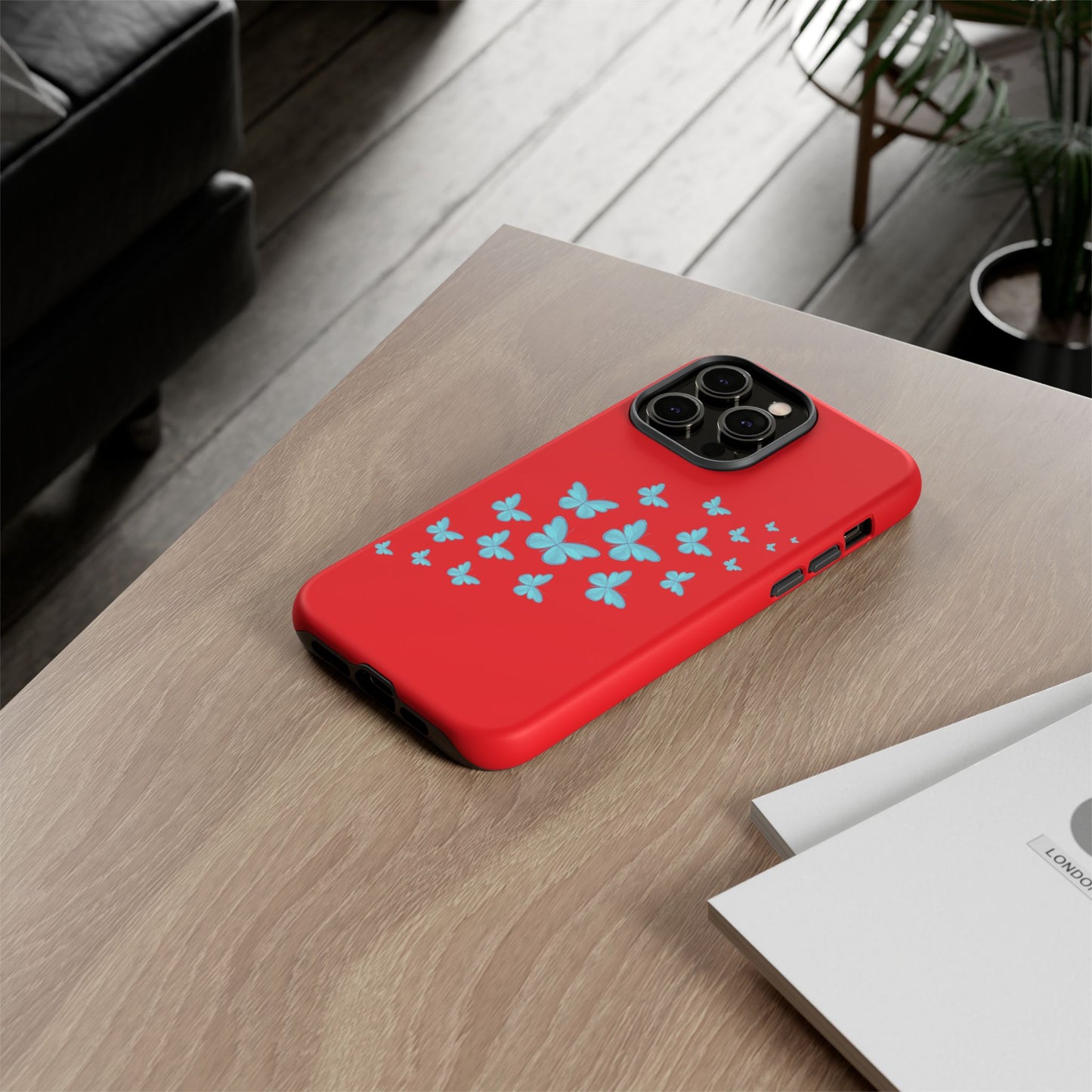 Butterflies in Red - Tough Cases iPhone Samsung Google Pixel - MahaCase