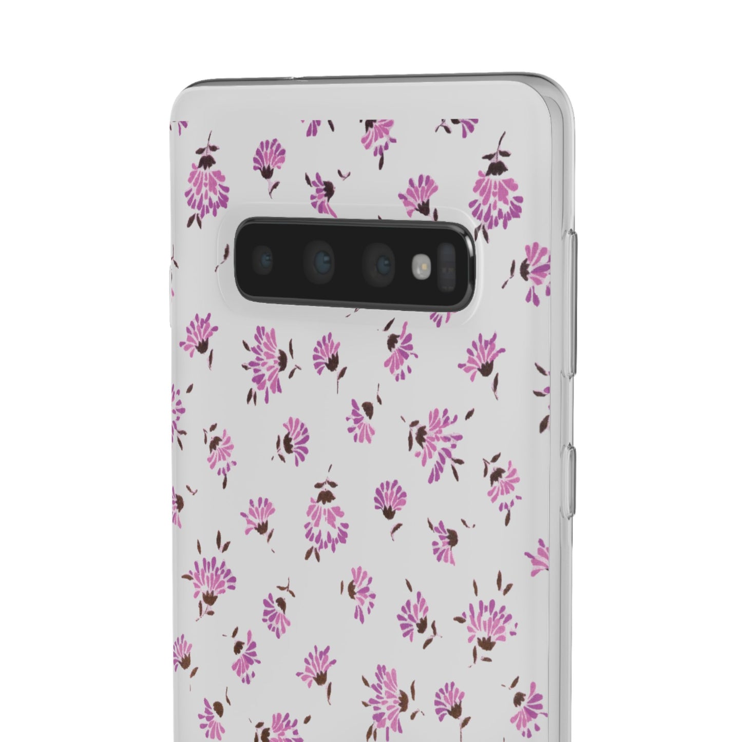 Floral Flexible Phone Case - Flower Pattern, Cute Gift for Her, Stylish Accessory, Spring Vibe, Lightweight Protective Cover- iPhone, Samsung, Gift Packaging - MahaCase