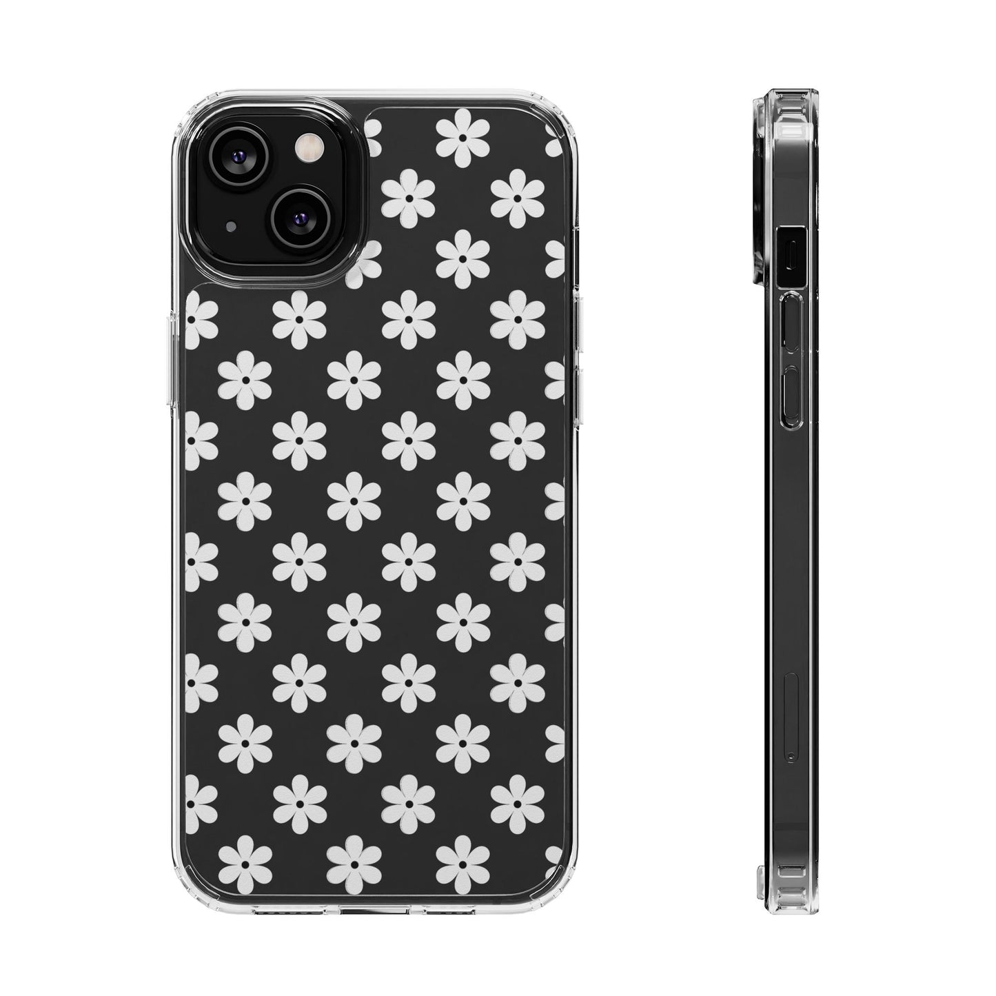 White Floral #222 Clear Cases - MahaCase