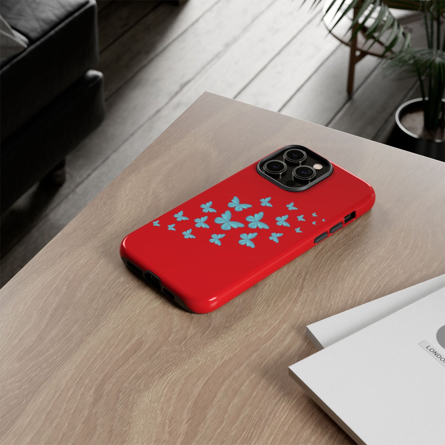 Butterflies in Red - Tough Cases iPhone Samsung Google Pixel - MahaCase
