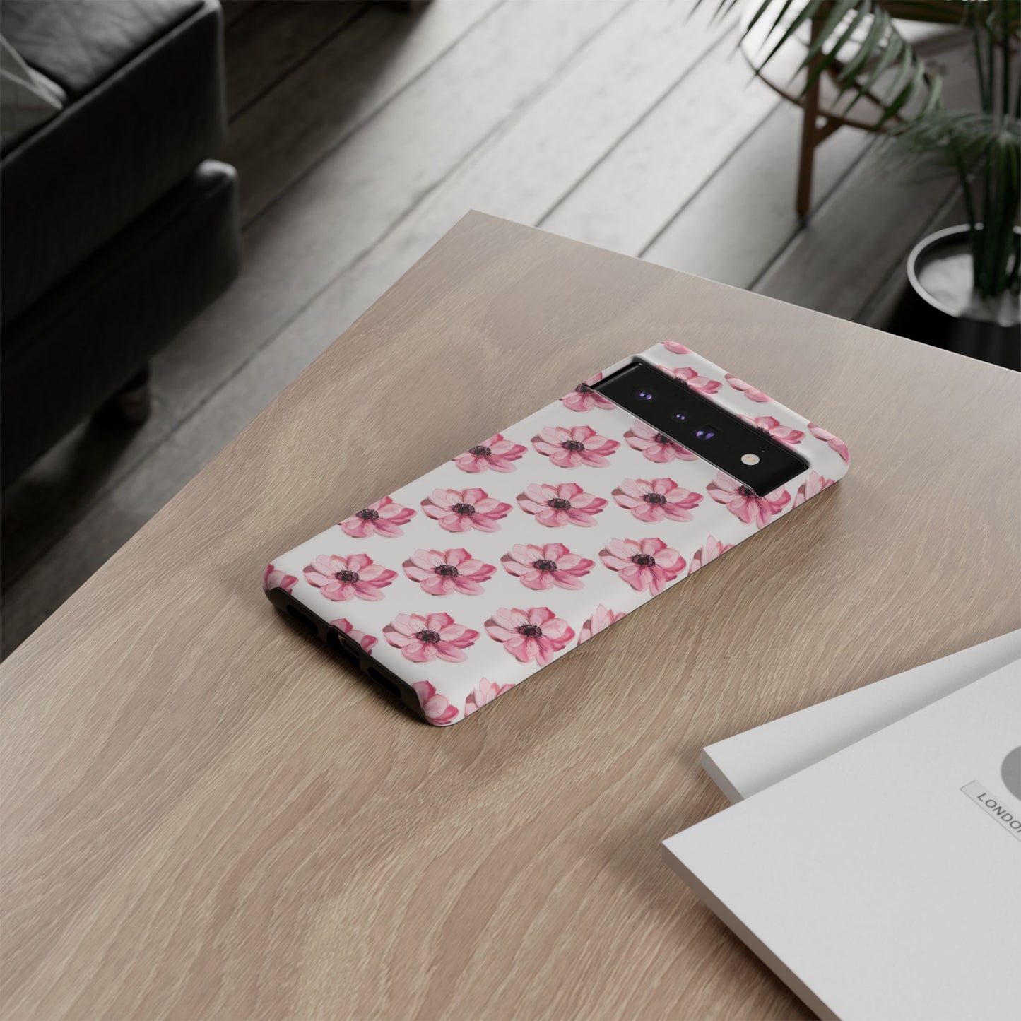 Floral Tough Phone Case - Stylish Protection with Pink Flowers - iPhone Samsung Galaxy Google Pixel - MahaCase