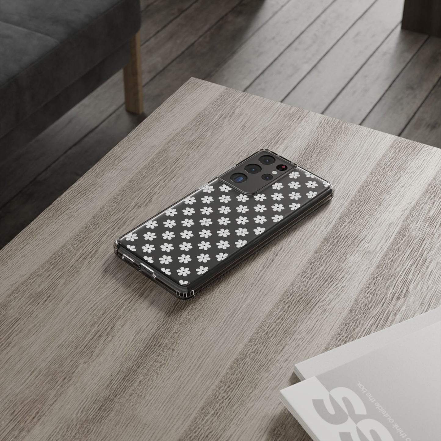 White Floral #222 Clear Cases - MahaCase