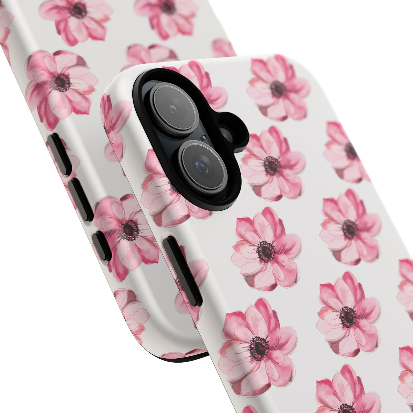Floral Tough Phone Case - Stylish Protection with Pink Flowers - iPhone Samsung Galaxy Google Pixel - MahaCase